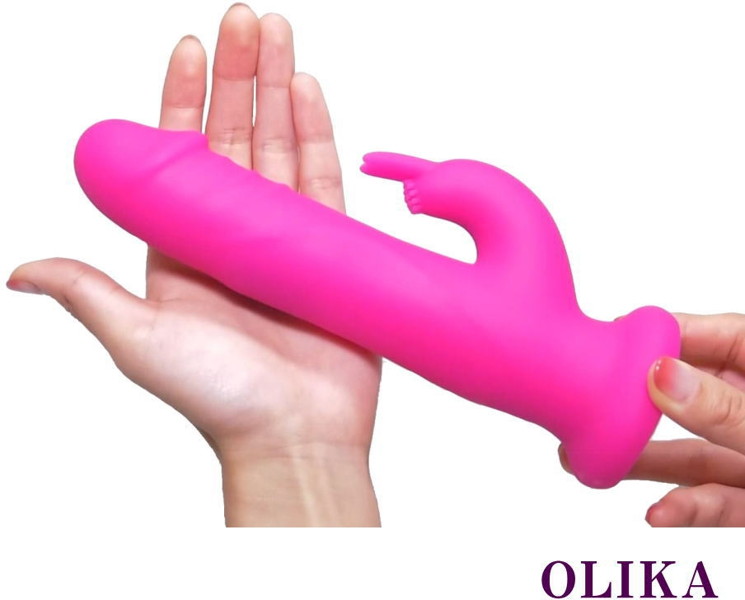 【OLIKA】 Pink Dildo Spinning Pearl