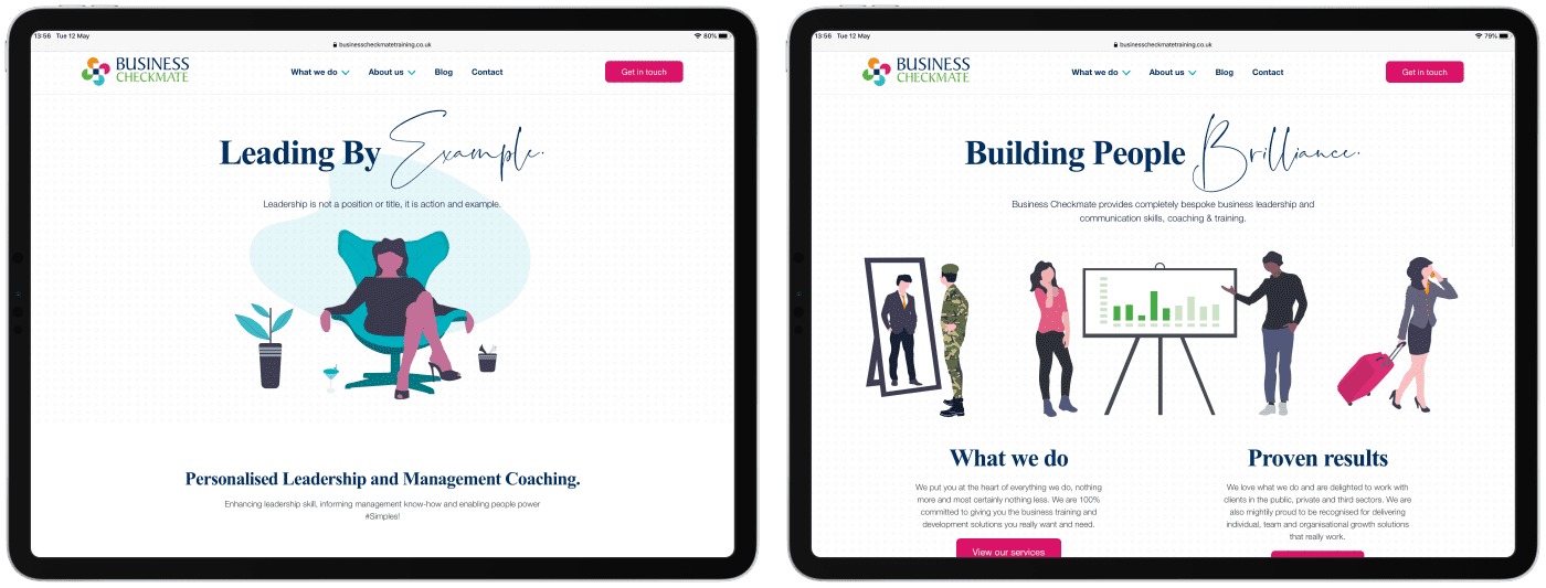 Business Checkmate website on iPad