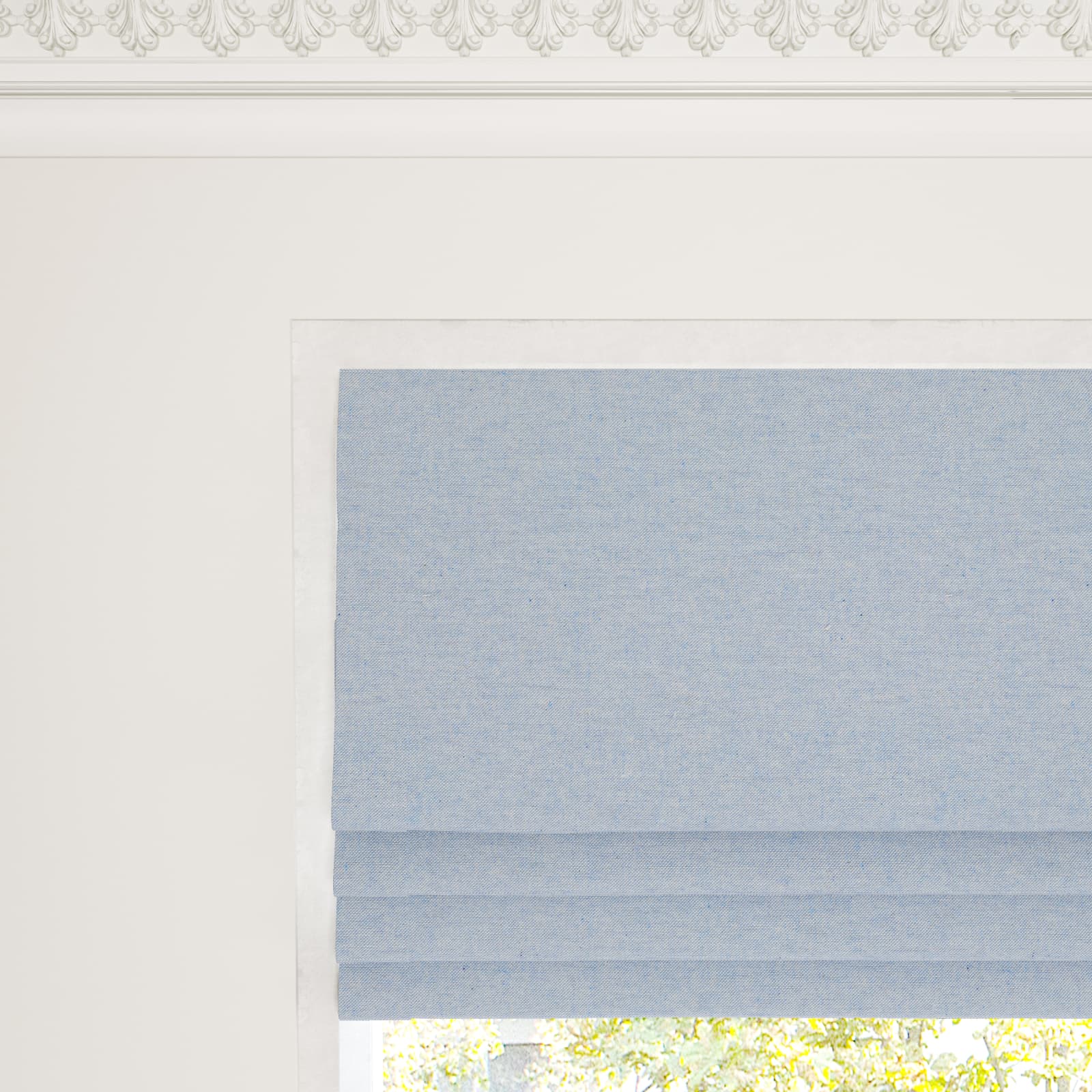 Upcycled Cotton, Blue Marbles Made to Measure Roman Blind