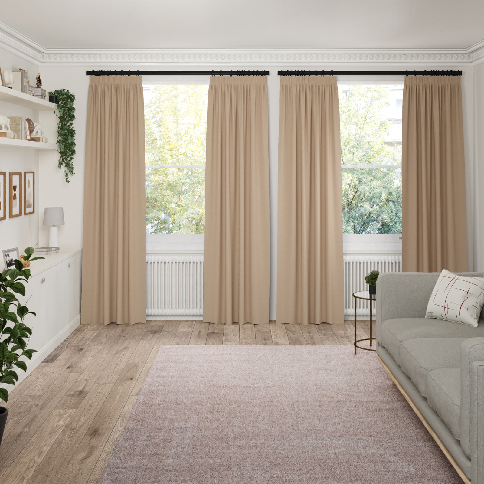 Upcycled Cotton, Biscuit Made to Measure Curtains