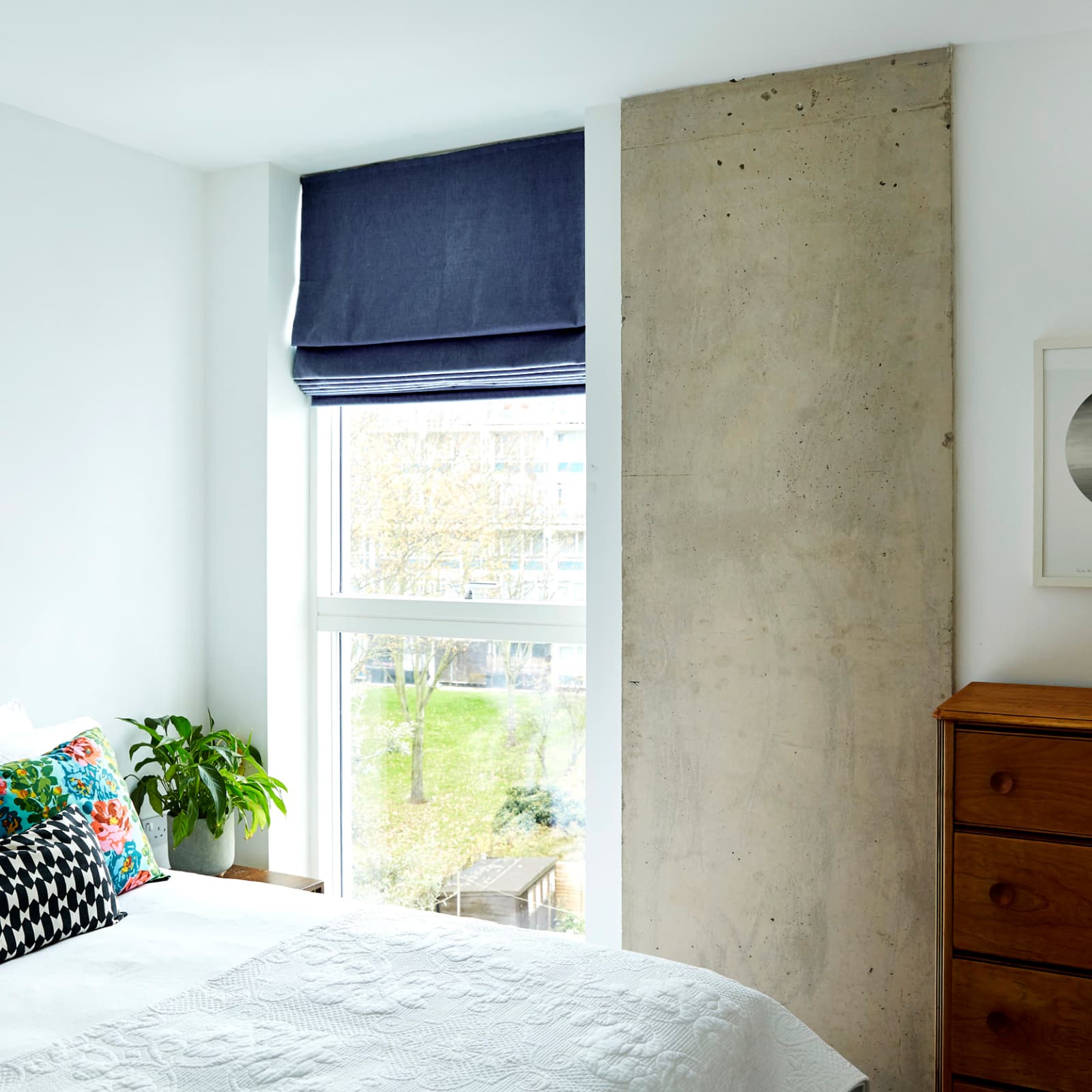 Cotton Twill , Navy Made to Measure Roman Blind