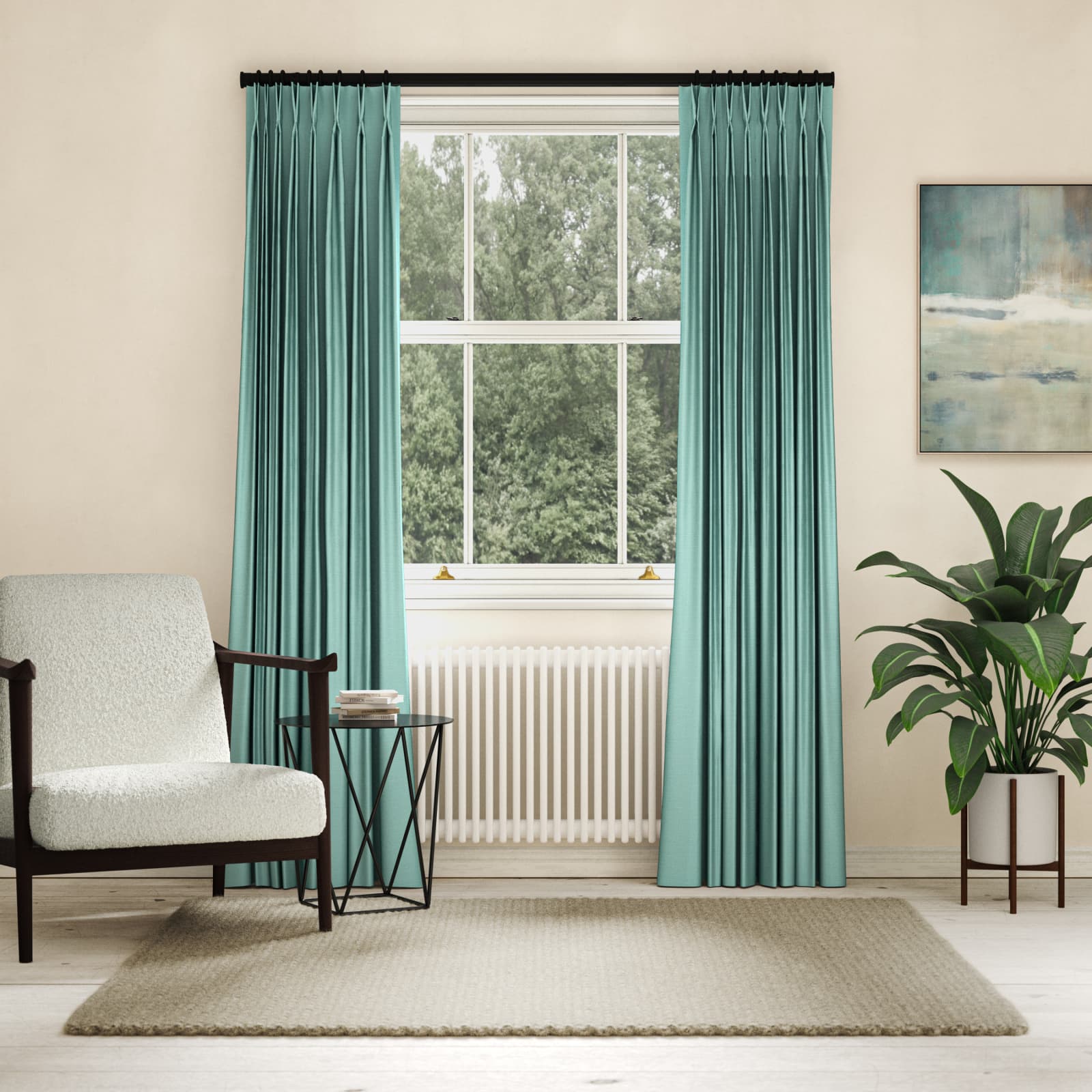 Silk, Celeste Made to Measure Curtains