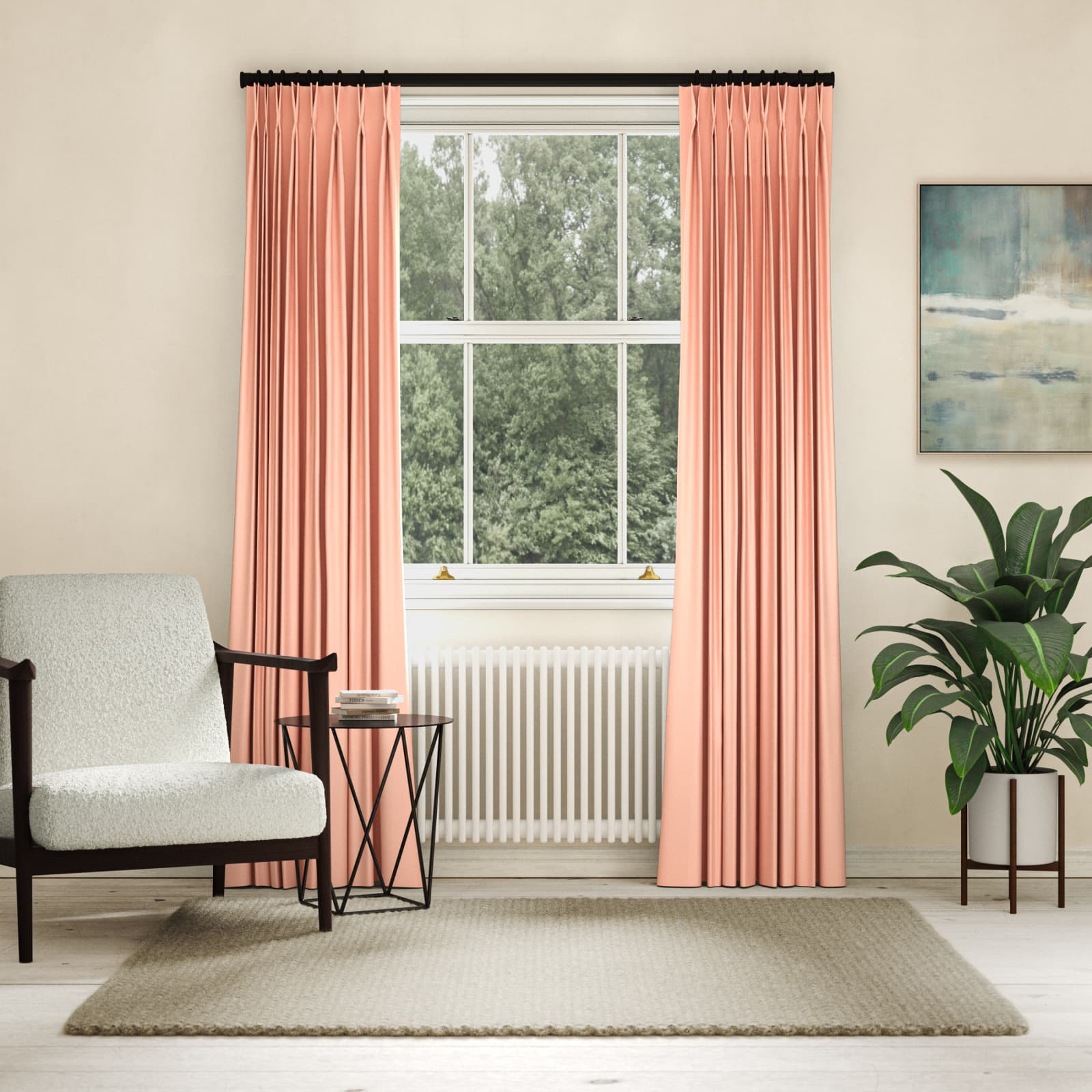 Silk, Marshmallow Made to Measure Curtains