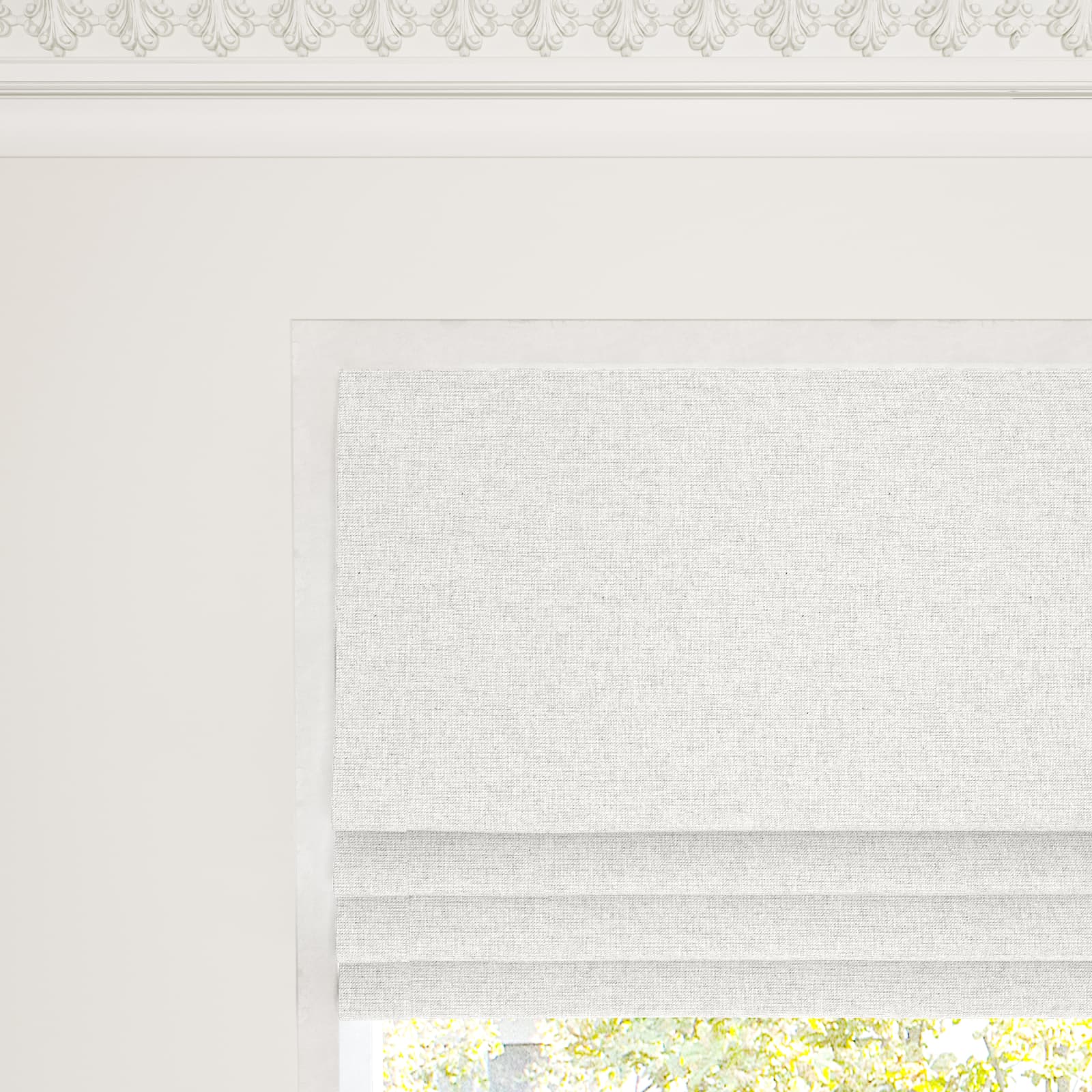 Cotton Weave, Lead White Made to Measure Roman Blind