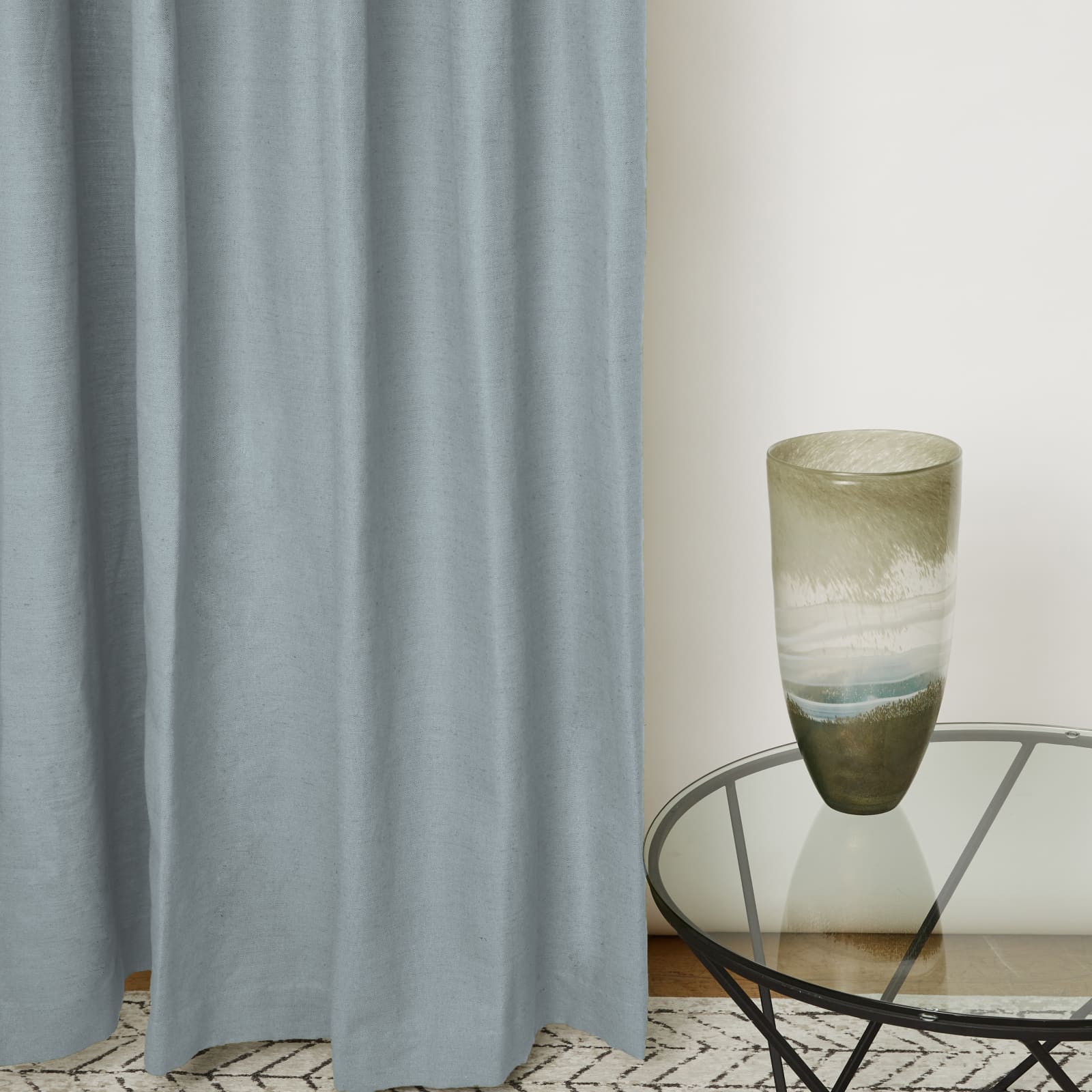 Linton, Steel Blue Made to Measure Curtains