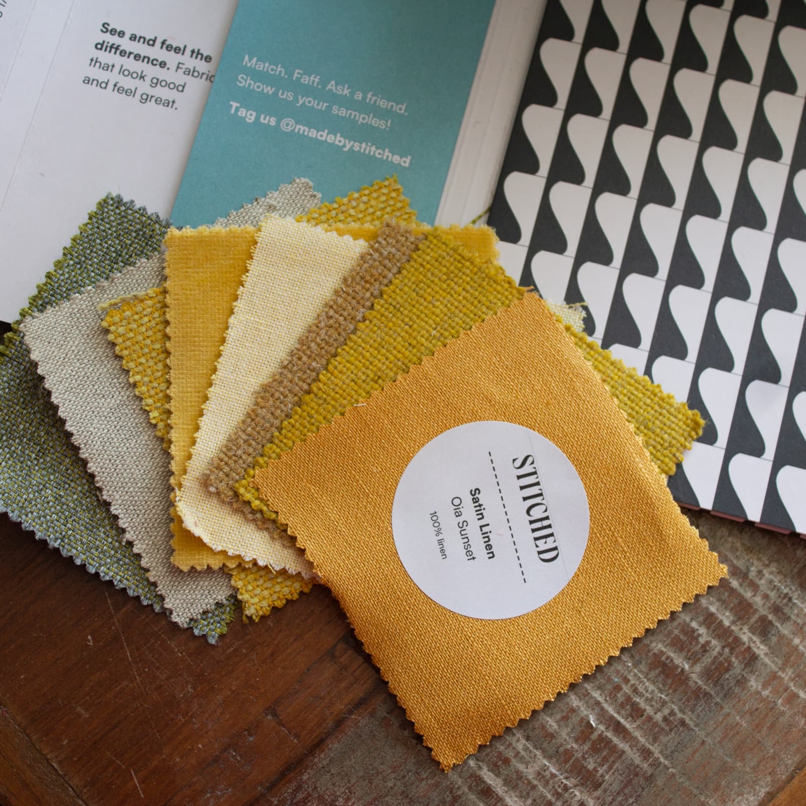 yellow fabric samples