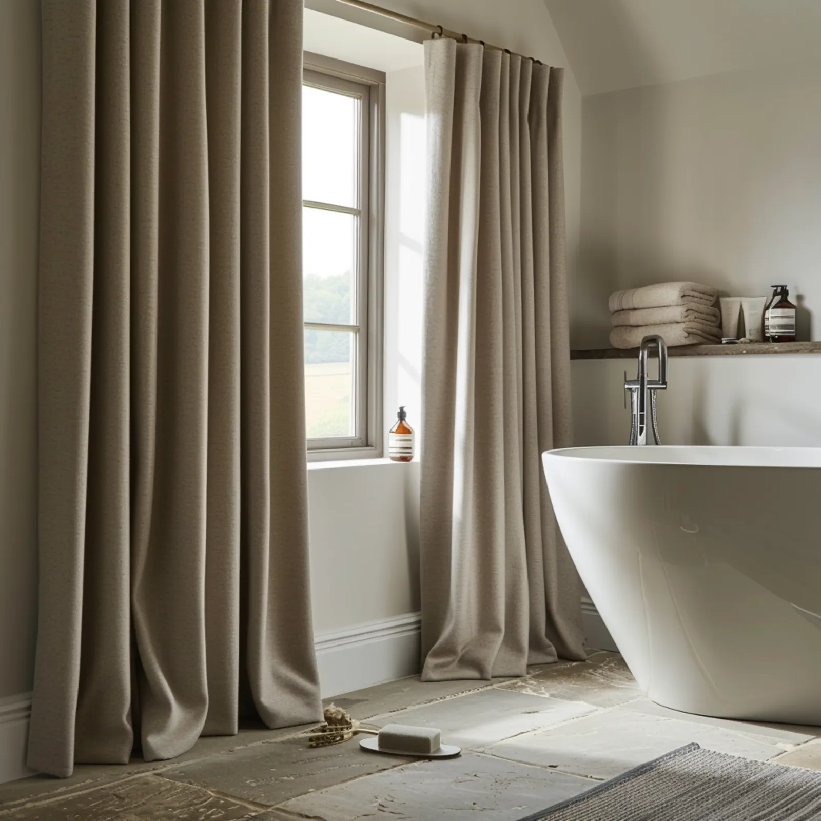 bath in a modern clean bathroom