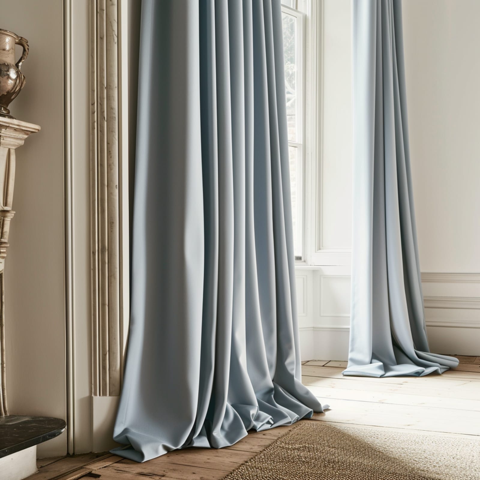 Cotton Weave, Sky Made to Measure Curtains