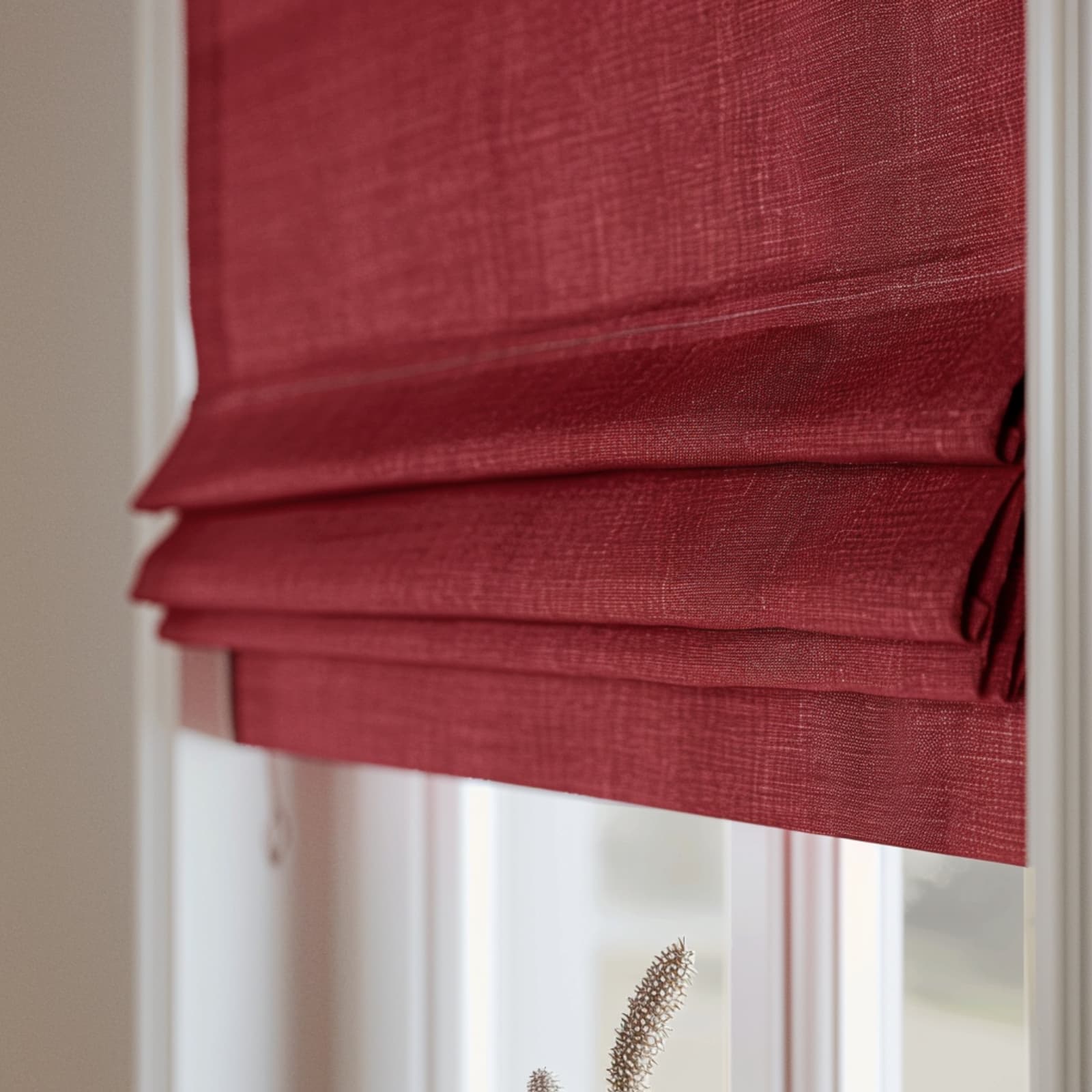 Cotton Twill , Cherry Made to Measure Roman Blind