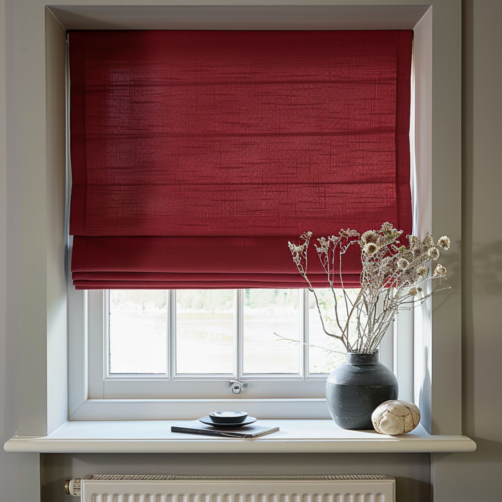 Classic Cotton, Radical Red Made to Measure Roman Blind