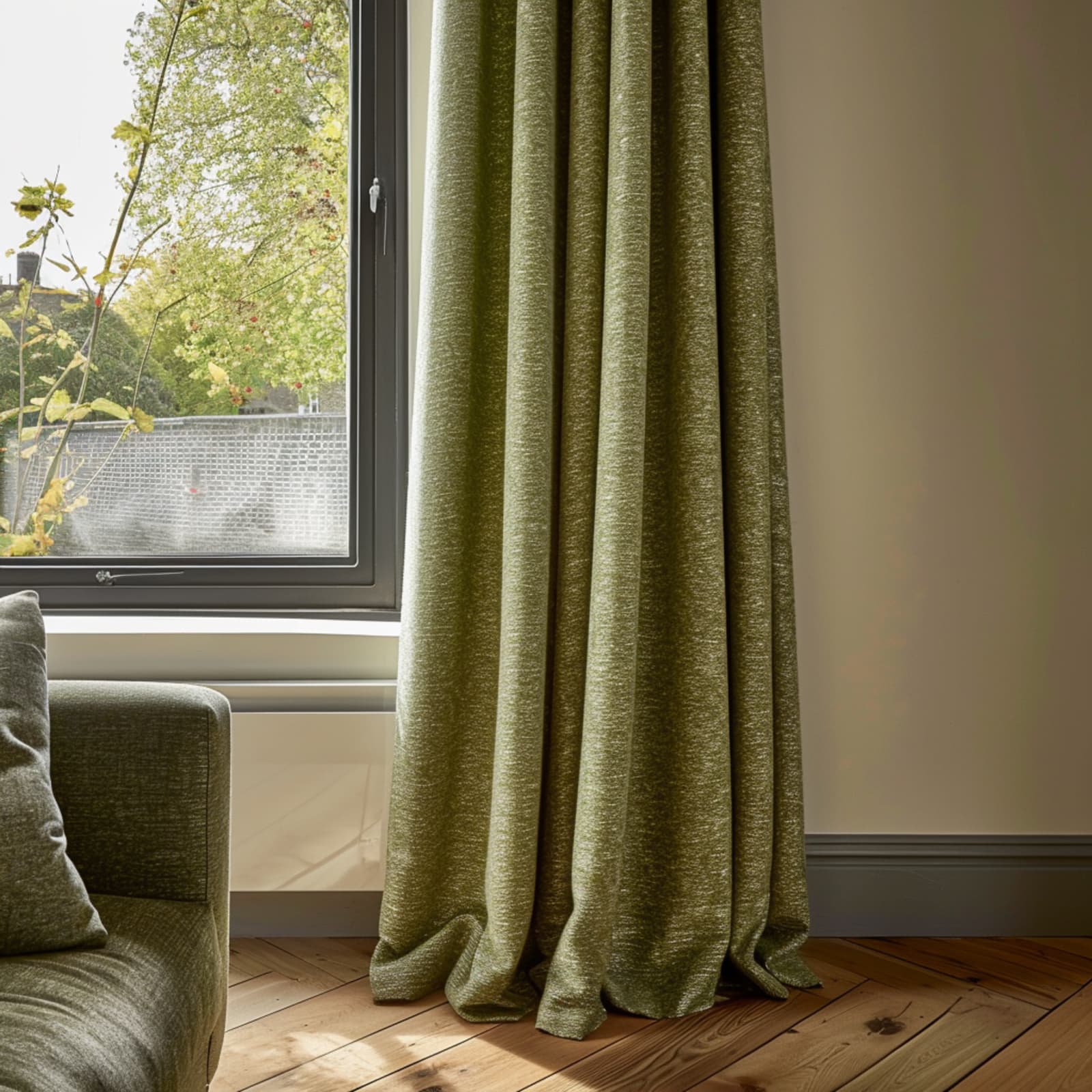 Wool, Seaweed Made to Measure Curtains