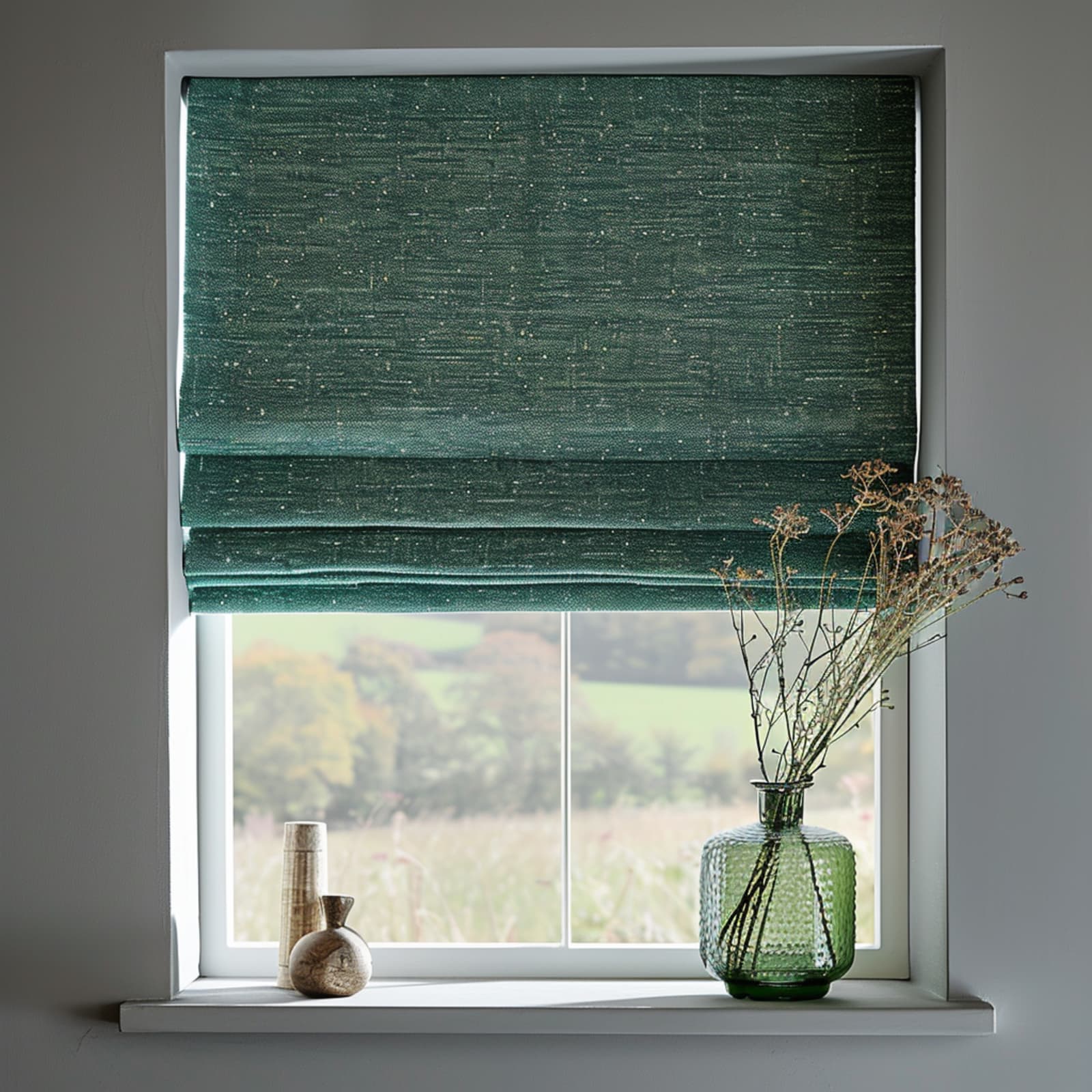 Wool, Rainforest Made to Measure Roman Blind