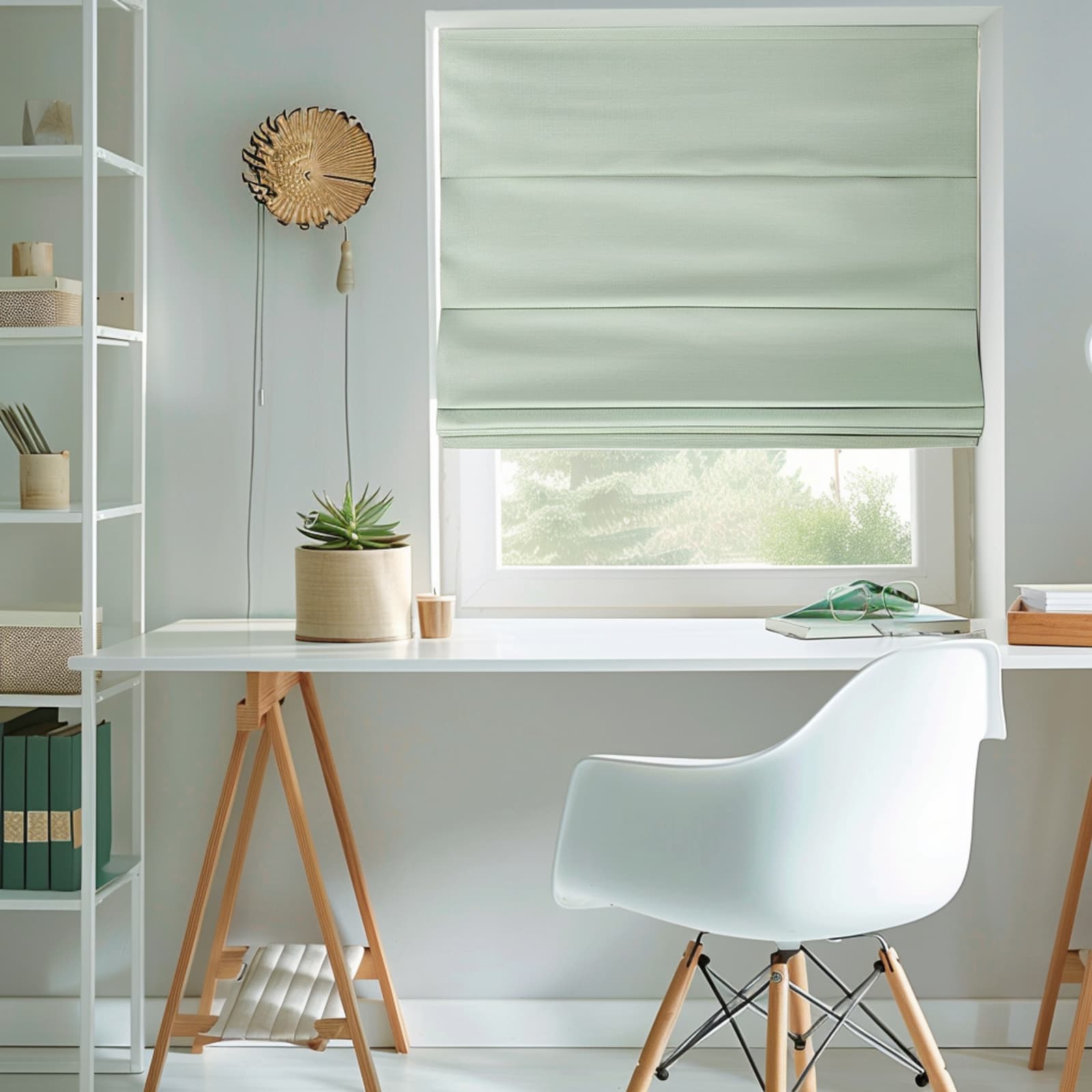 Cotton Weave, Mist Made to Measure Roman Blind