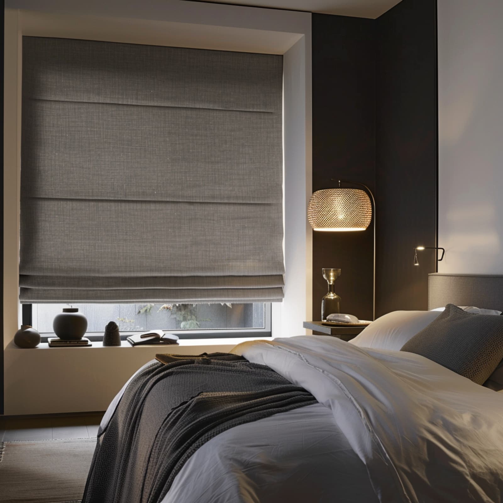 Linton, Gunmetal Made to Measure Roman Blind