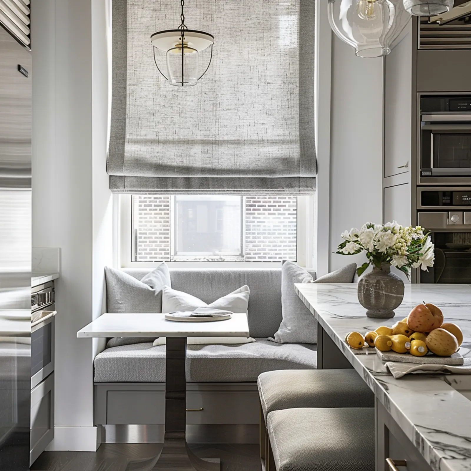 grey velvet roman blind