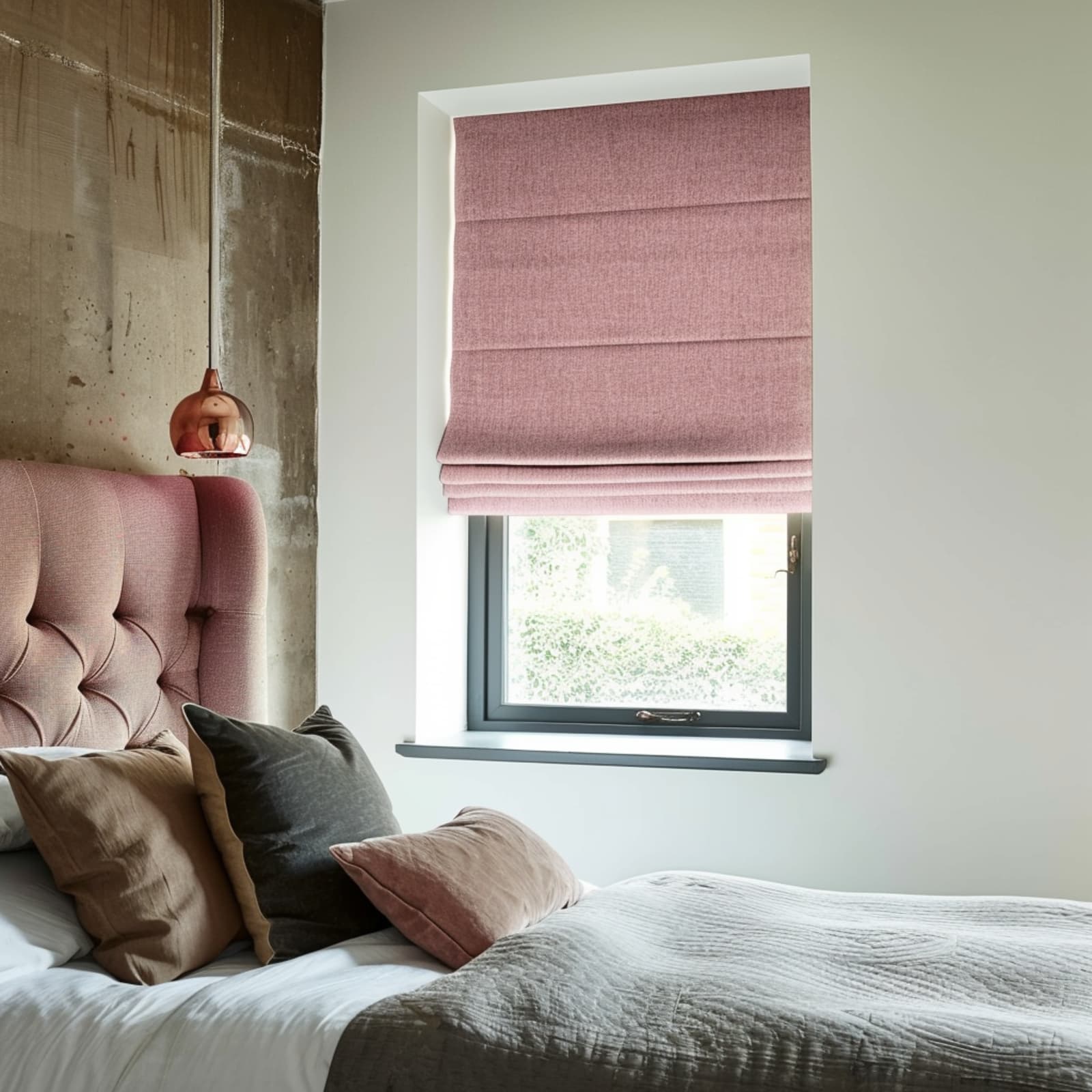 Upcycled Silk, Burnish Rose Made to Measure Roman Blind