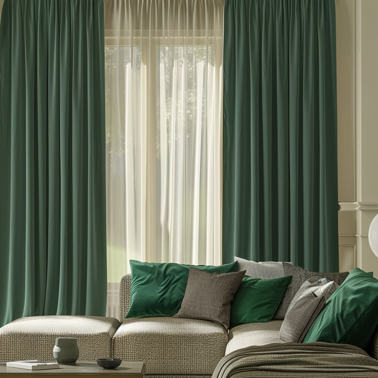 Classic Cotton, Palm Green Made to Measure Curtains