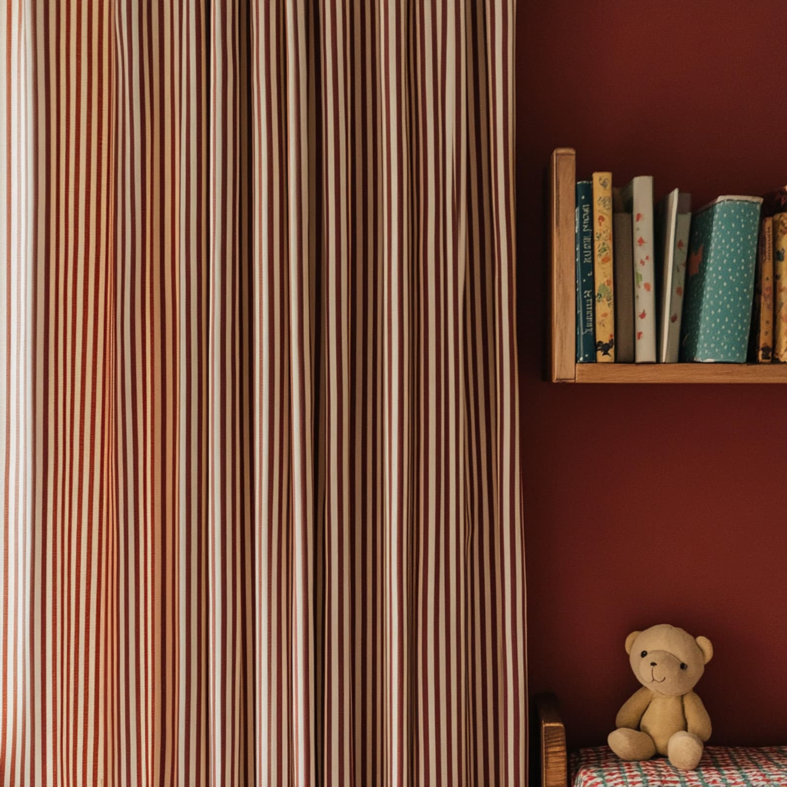 Bonbon Stripe, Peony Made to Measure Curtains