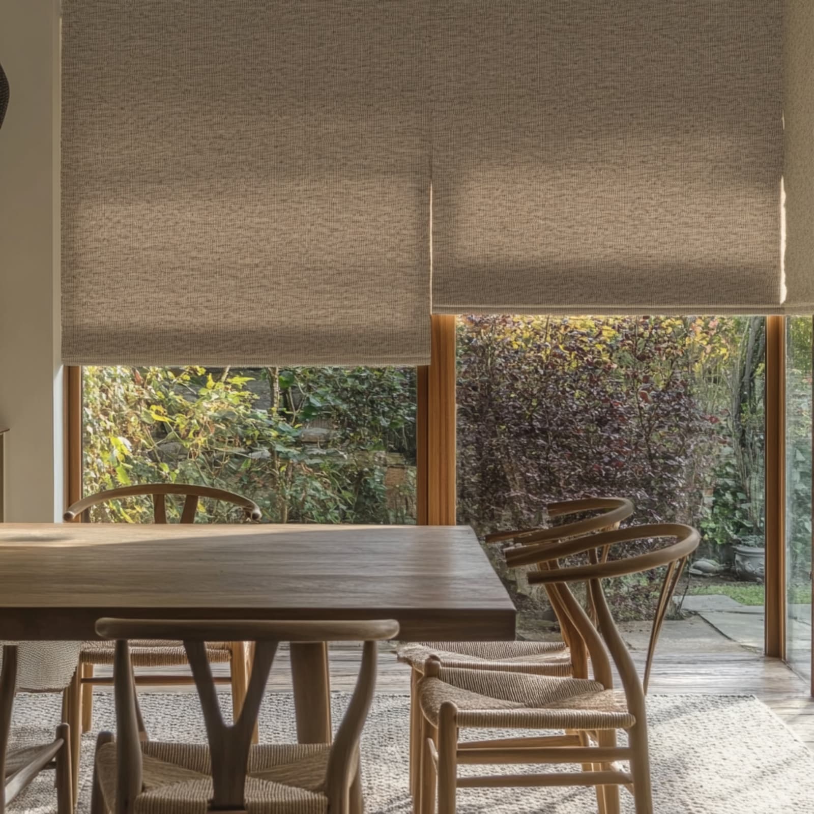 Bouclé Wool, Rose Mist Made to Measure Roman Blind