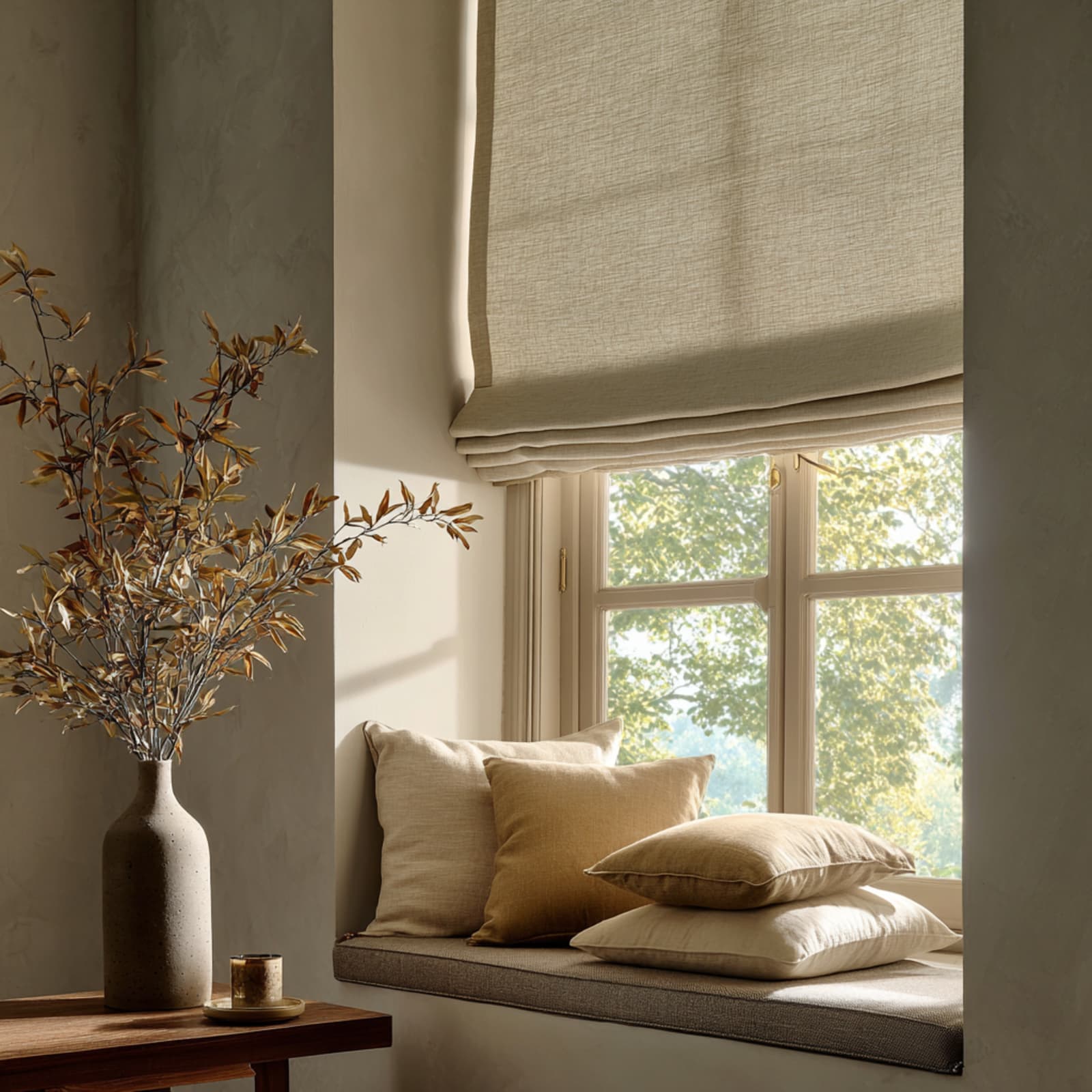 Atelier Wool, Blush Clay Made to Measure Roman Blind