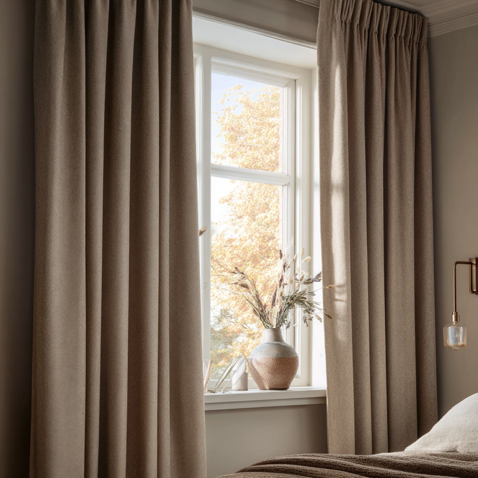 Bouclé Wool, Rose Mist Made to Measure Curtains