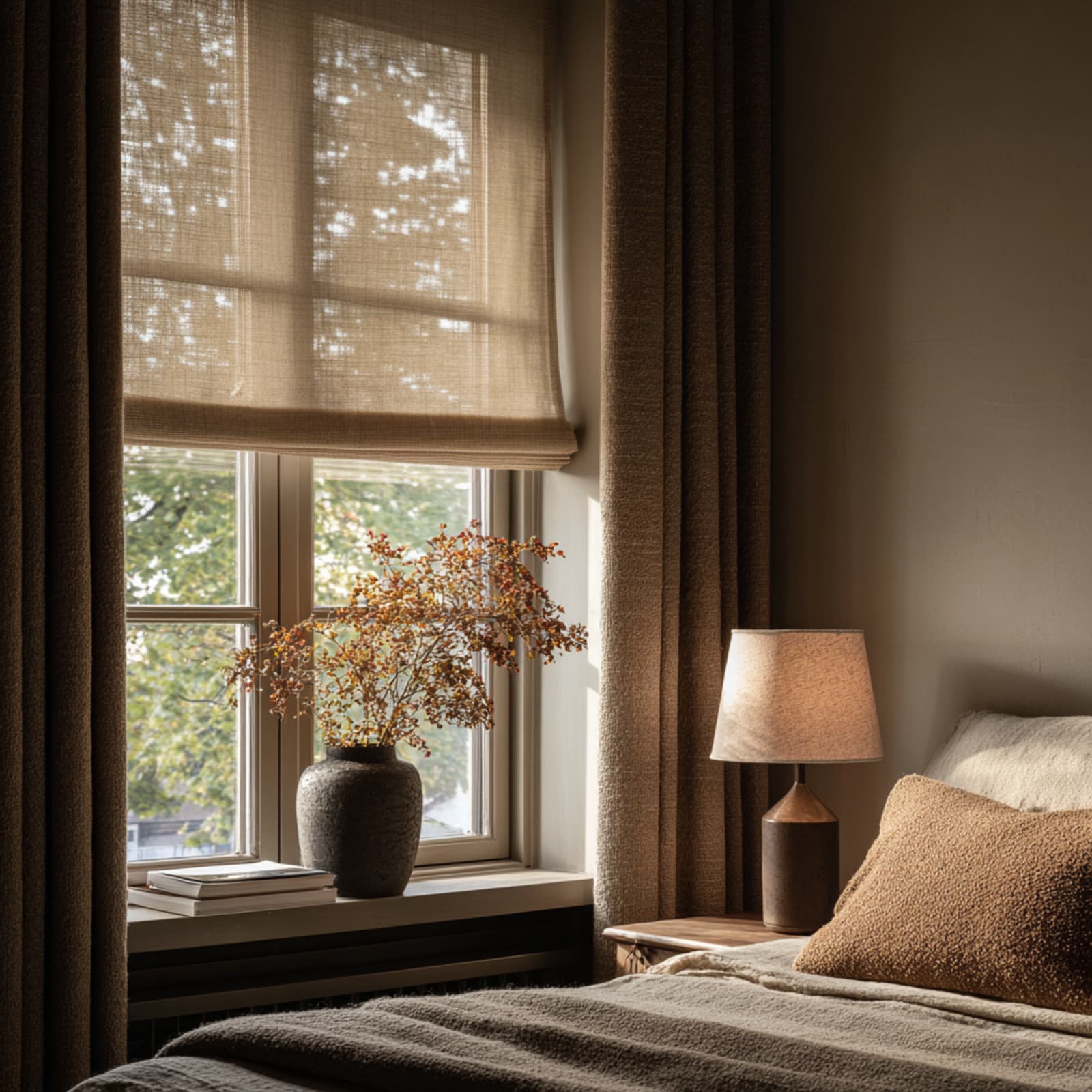 Bouclé Wool, Smoky Clay Made to Measure Curtains