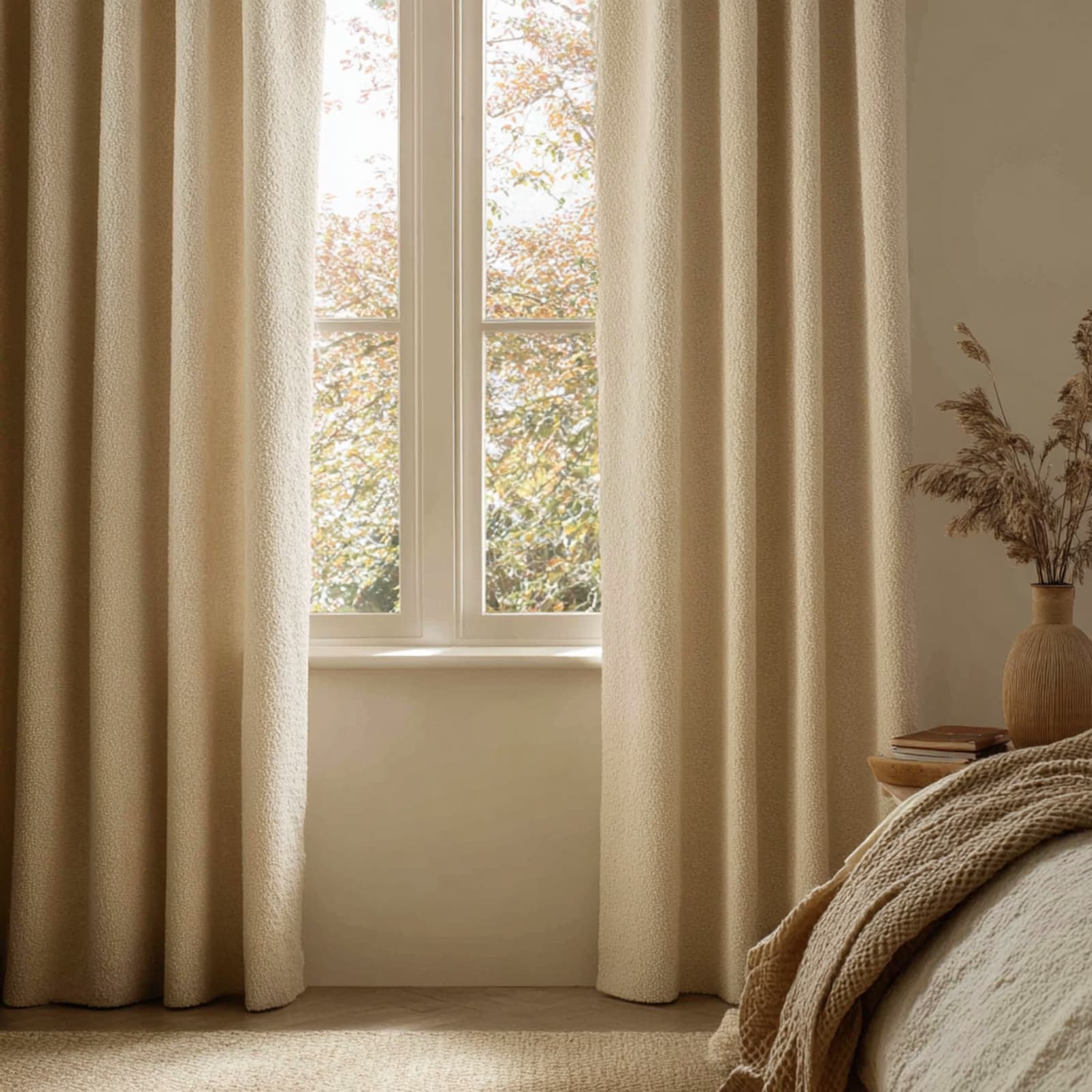 Bouclé Wool, Alpine Ecru Made to Measure Curtains