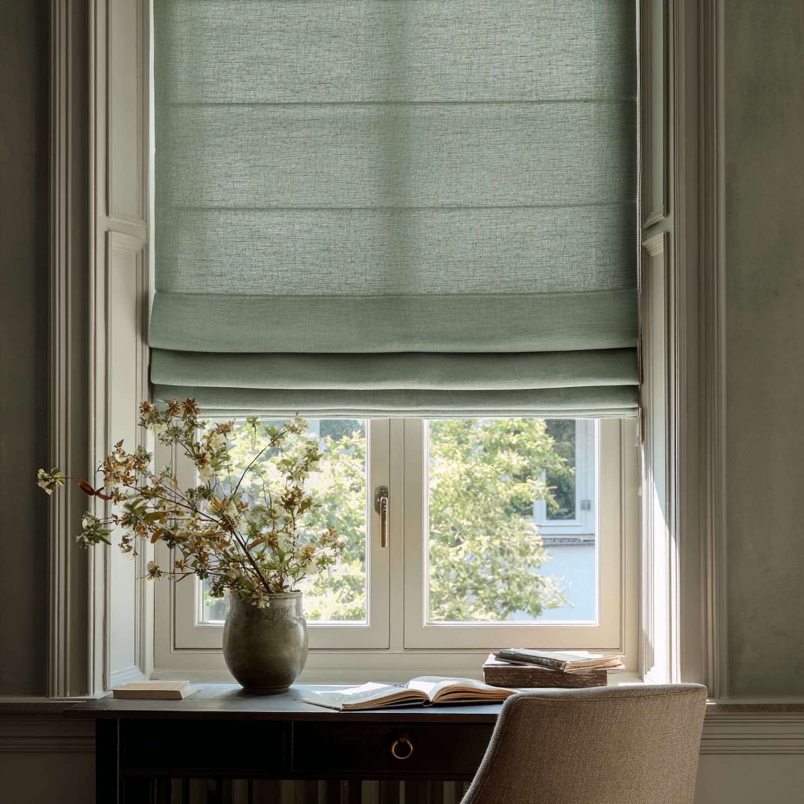 Linen Weave, Willow Made to Measure Roman Blind
