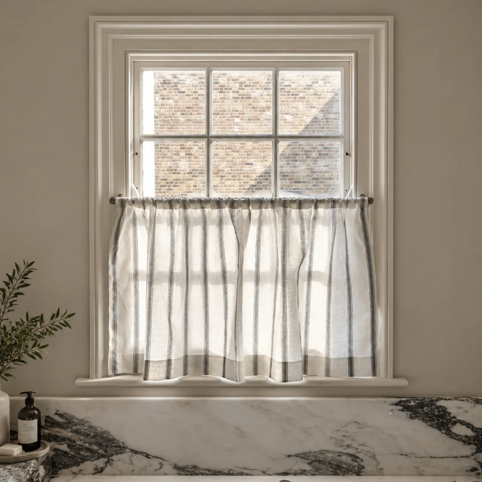 thick stripe cafe curtain fabric