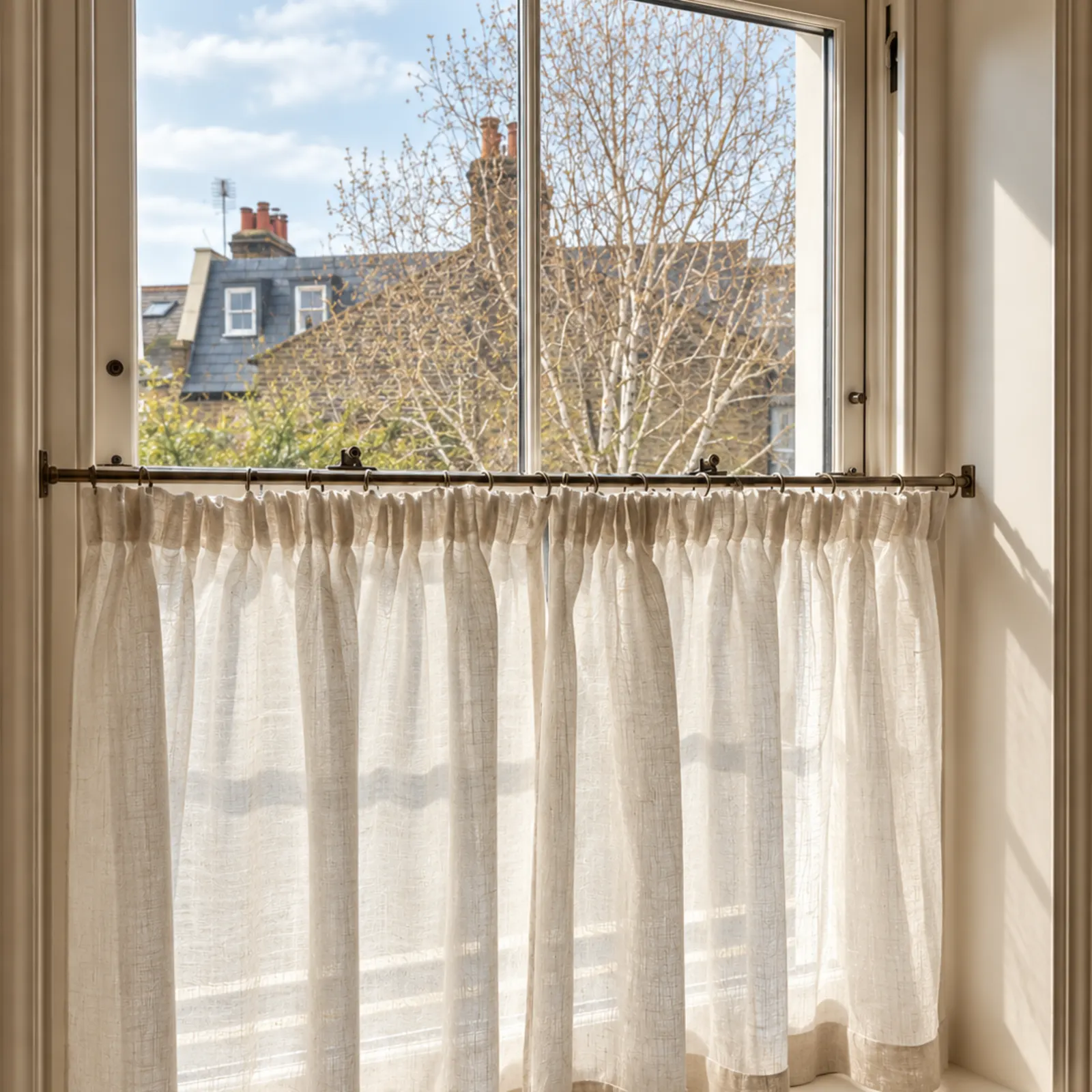 recycled sheer cafe curtain