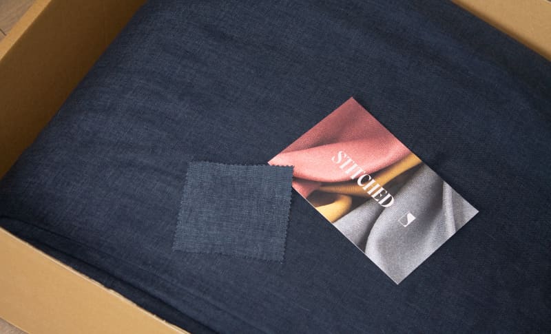 Closeup of Nautical Blue fabric style.