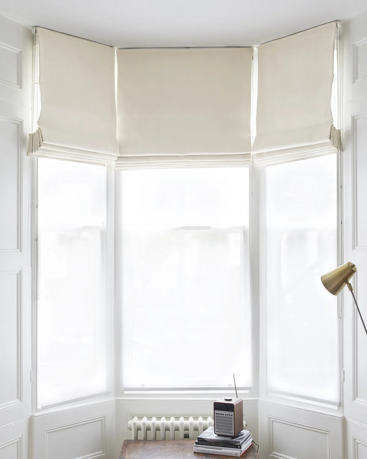 white roman blinds