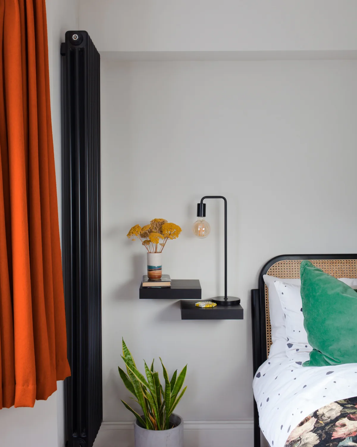 orange bedroom curtains