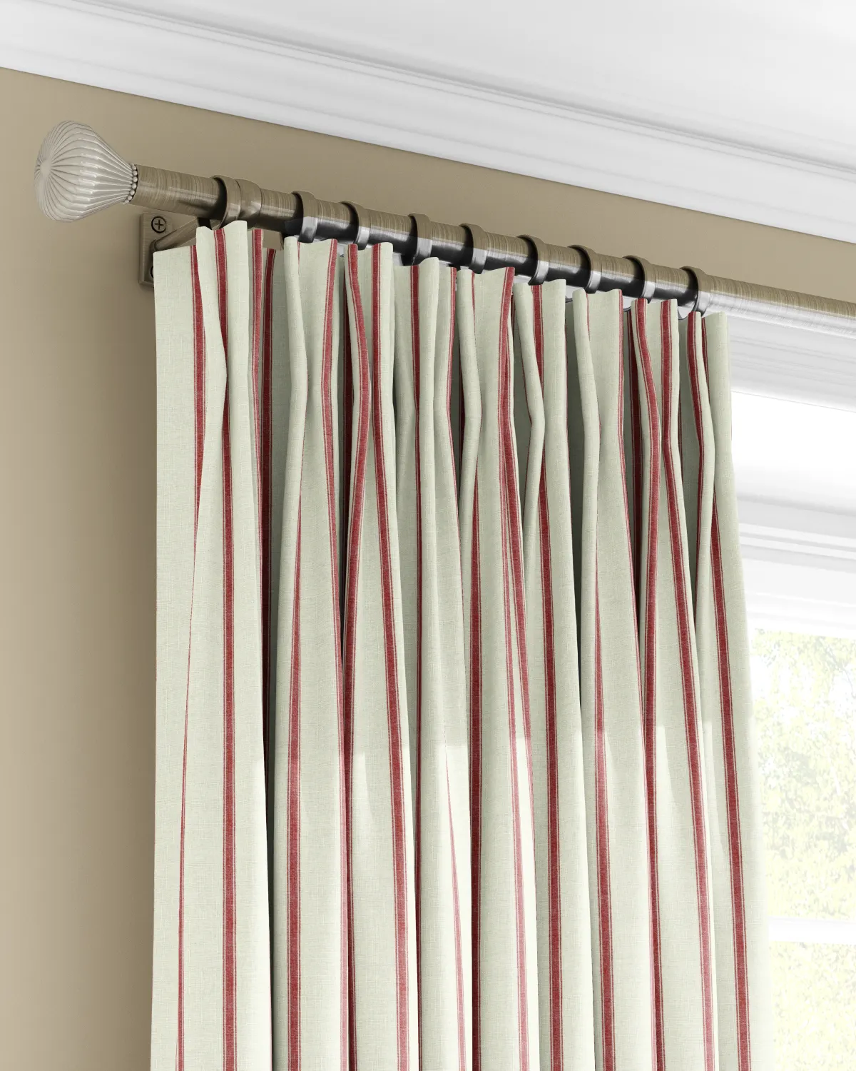 red striped living room curtains
