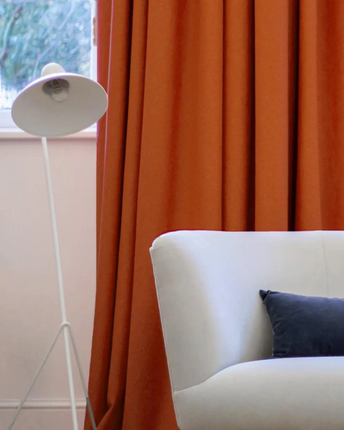 orange wool living room curtains