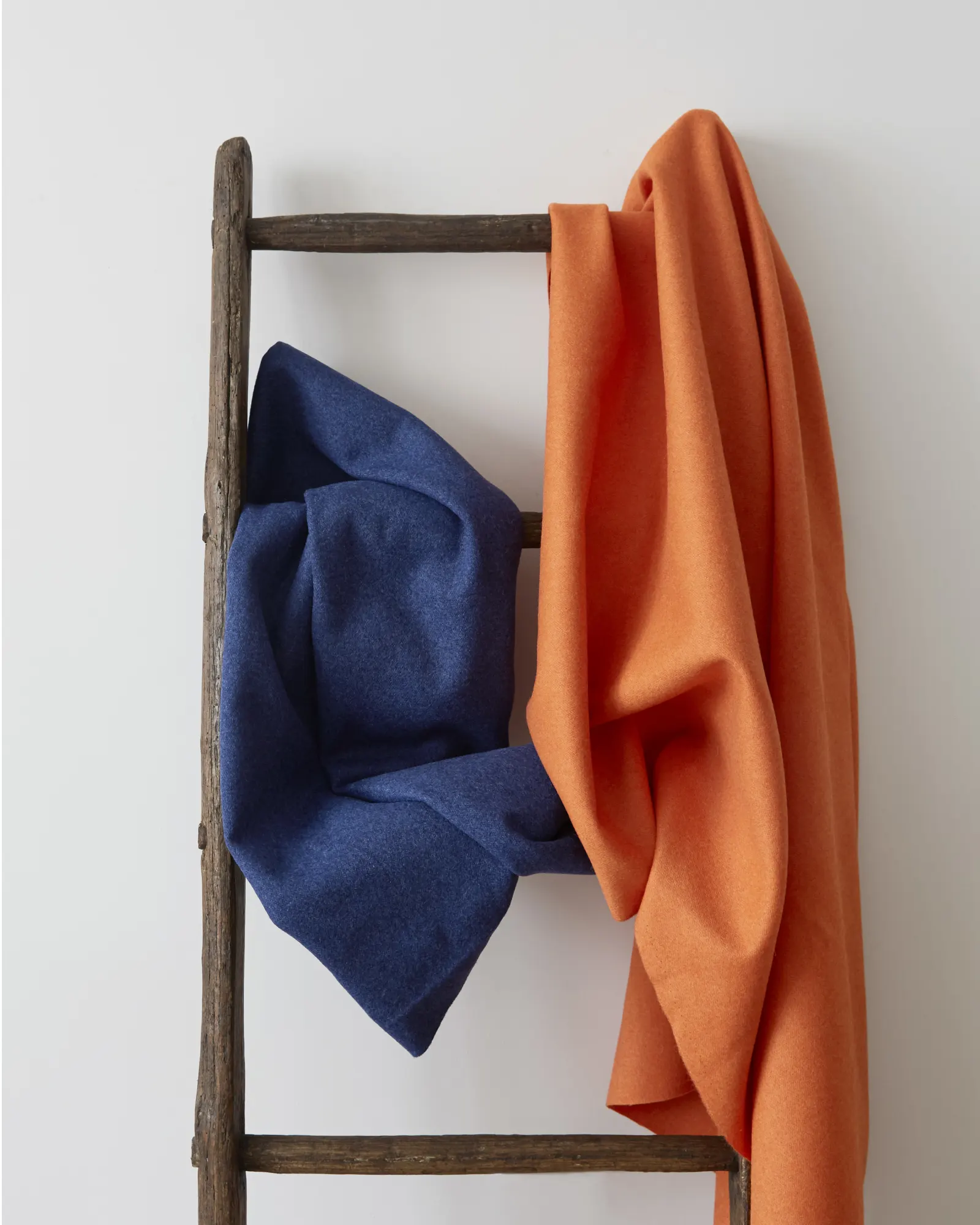 orange and blue wool curtains