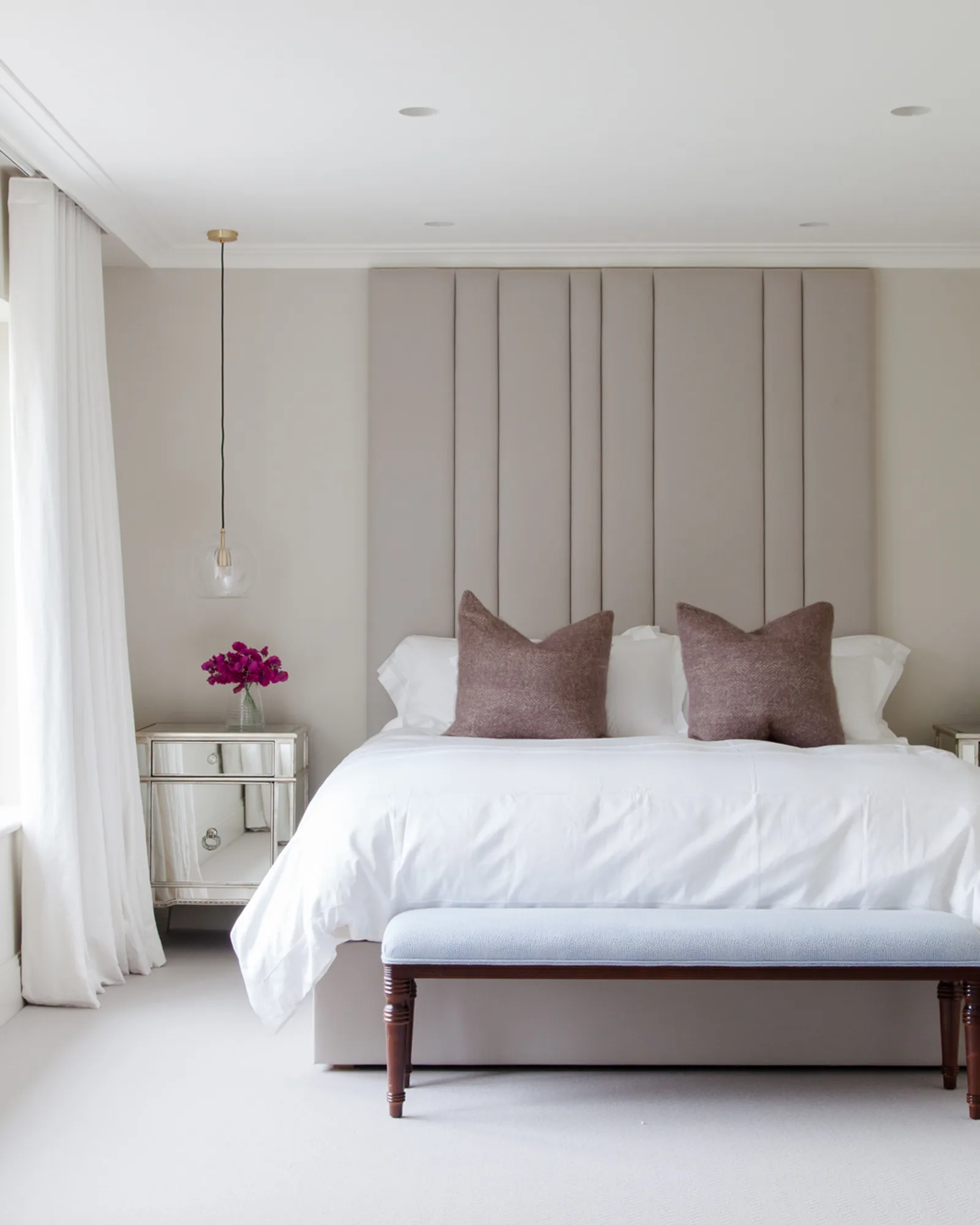 white bedroom curtains