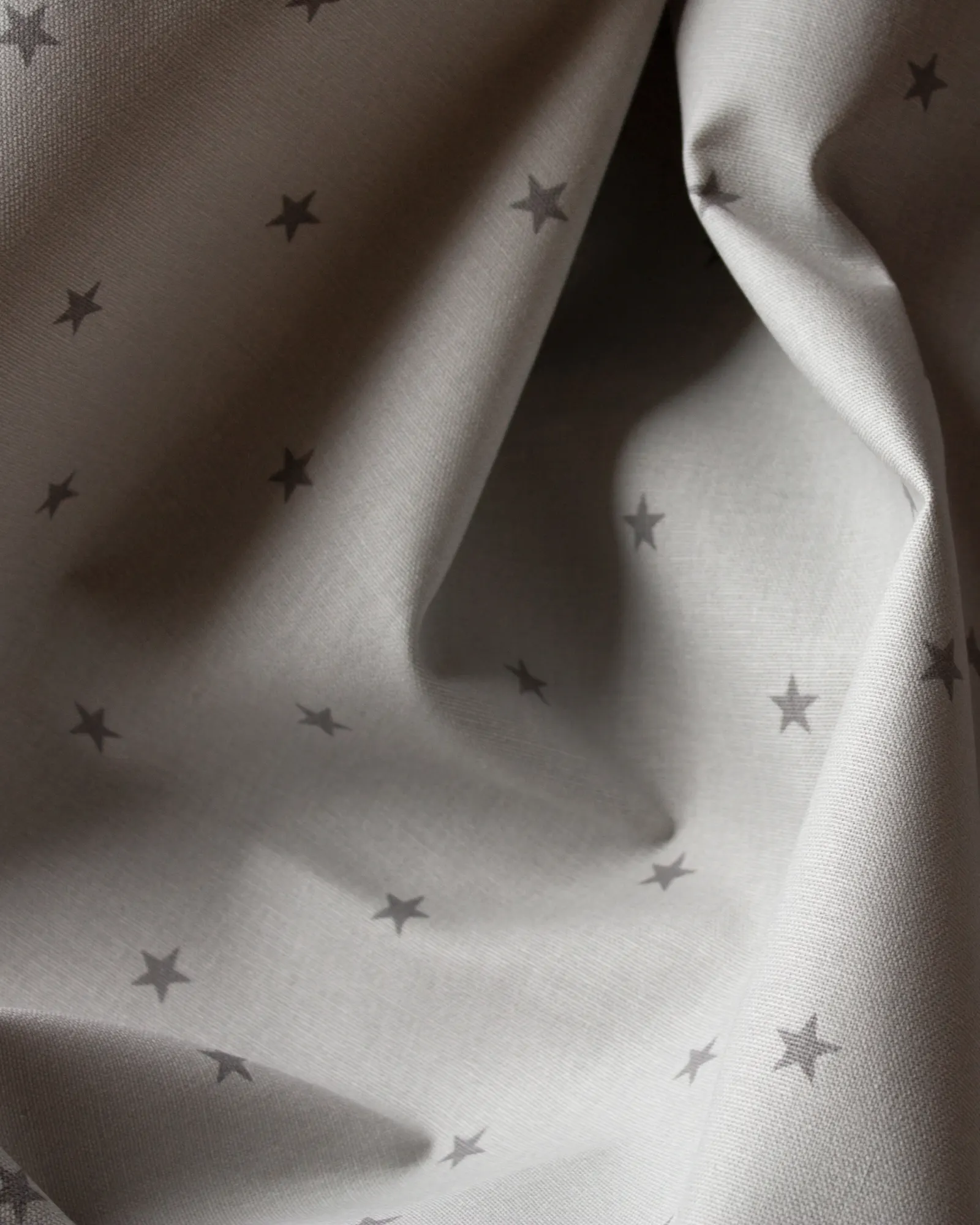 grey star print curtains