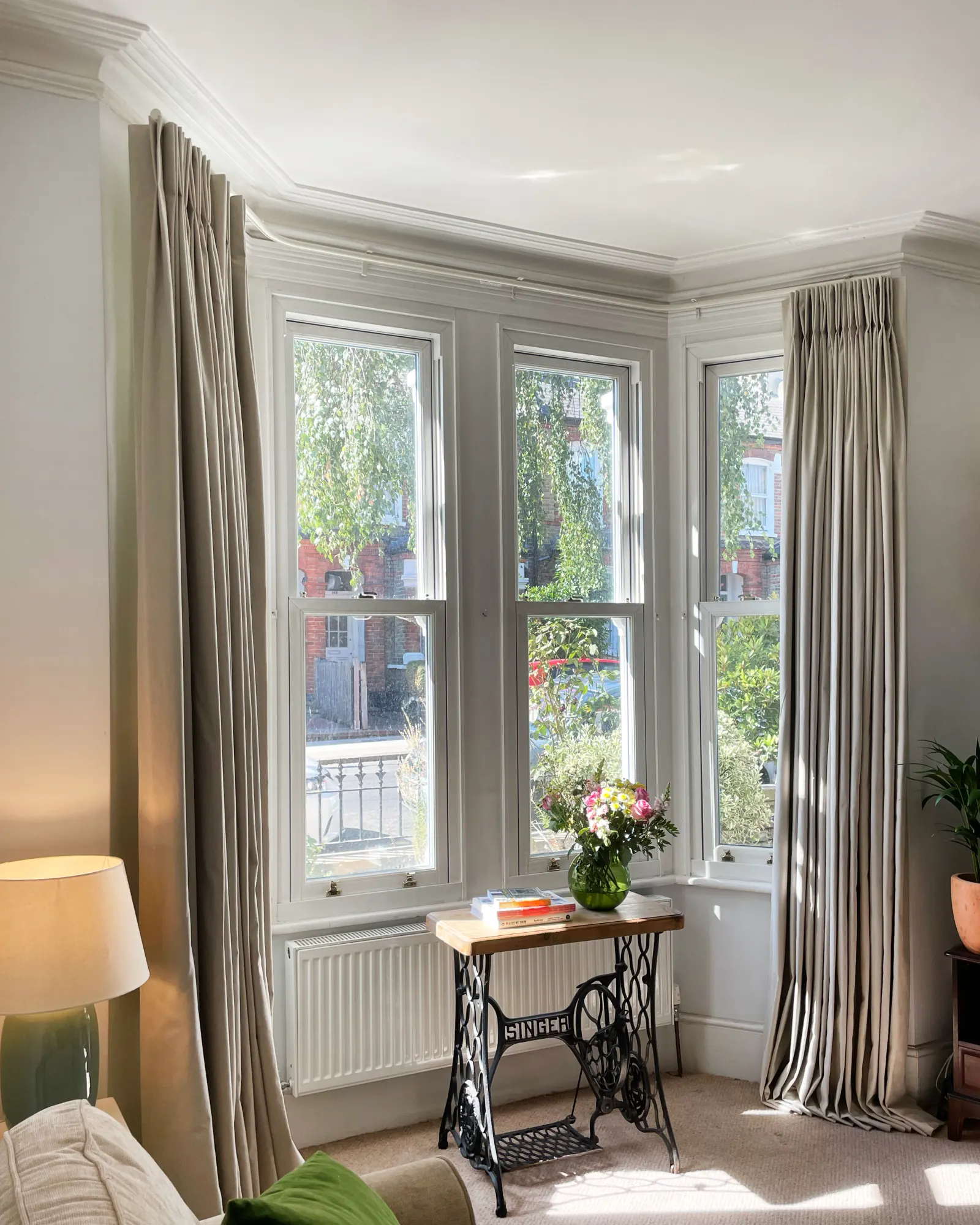 bay window curtains