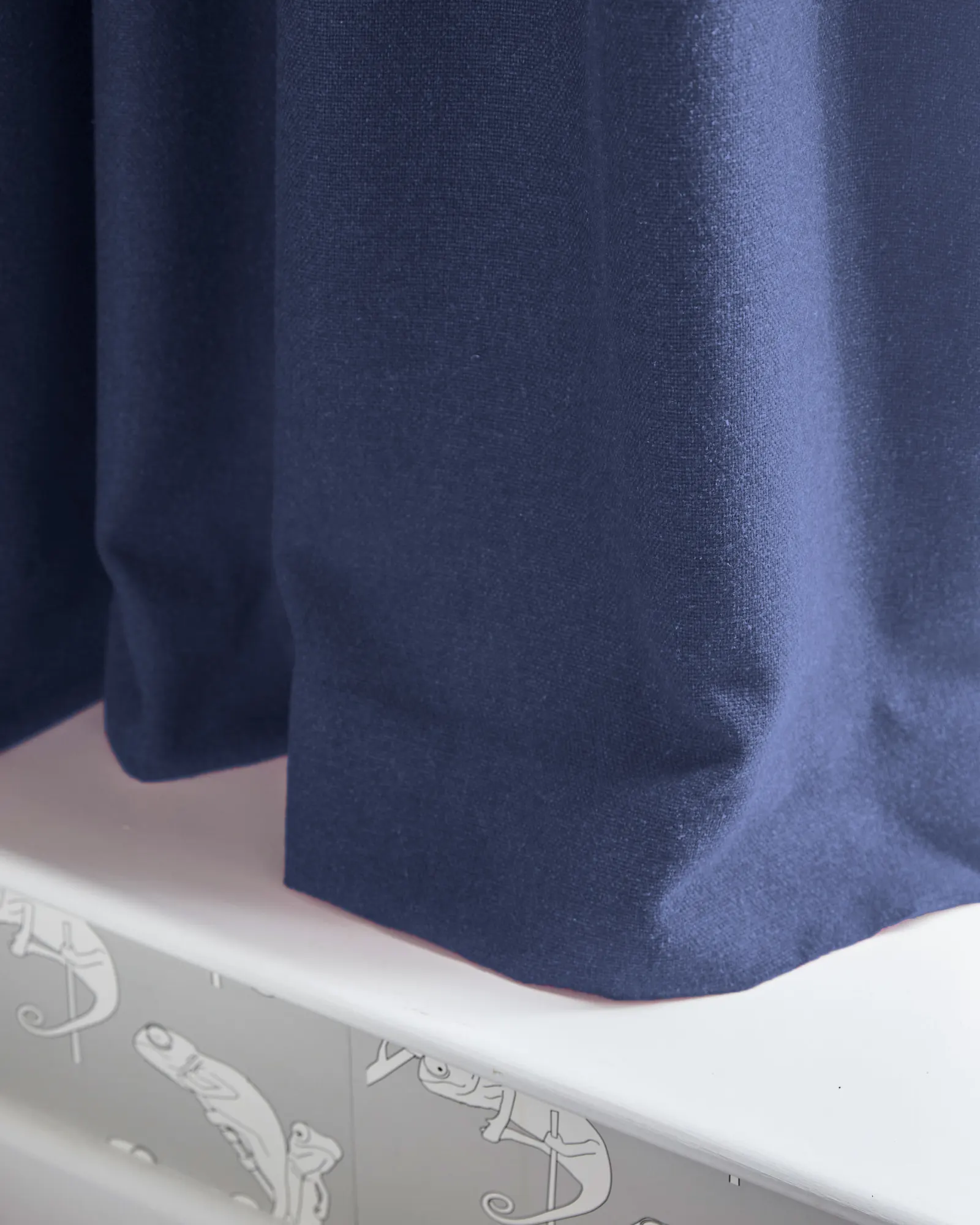 blue curtain close up 