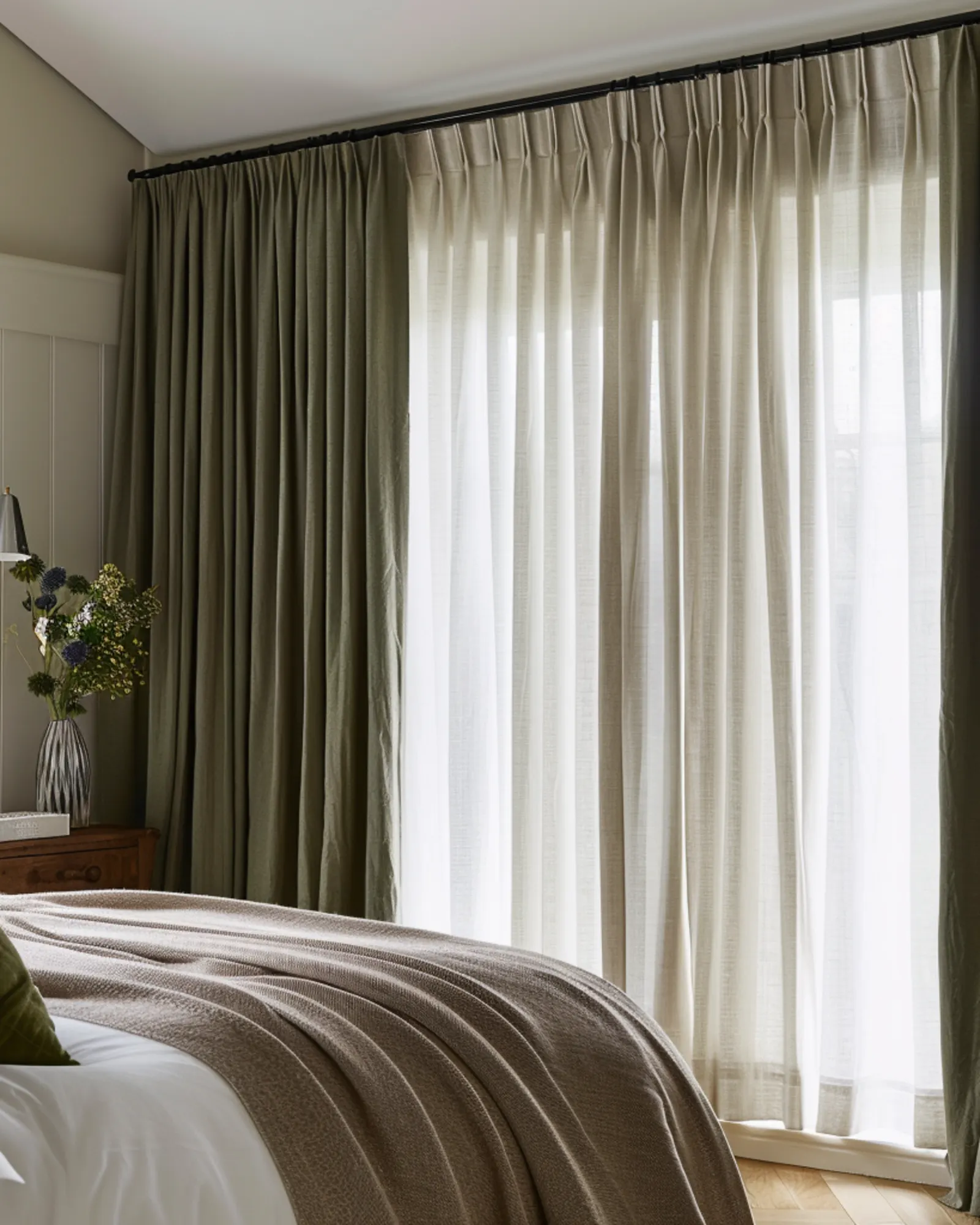 100% linen bedroom curtains