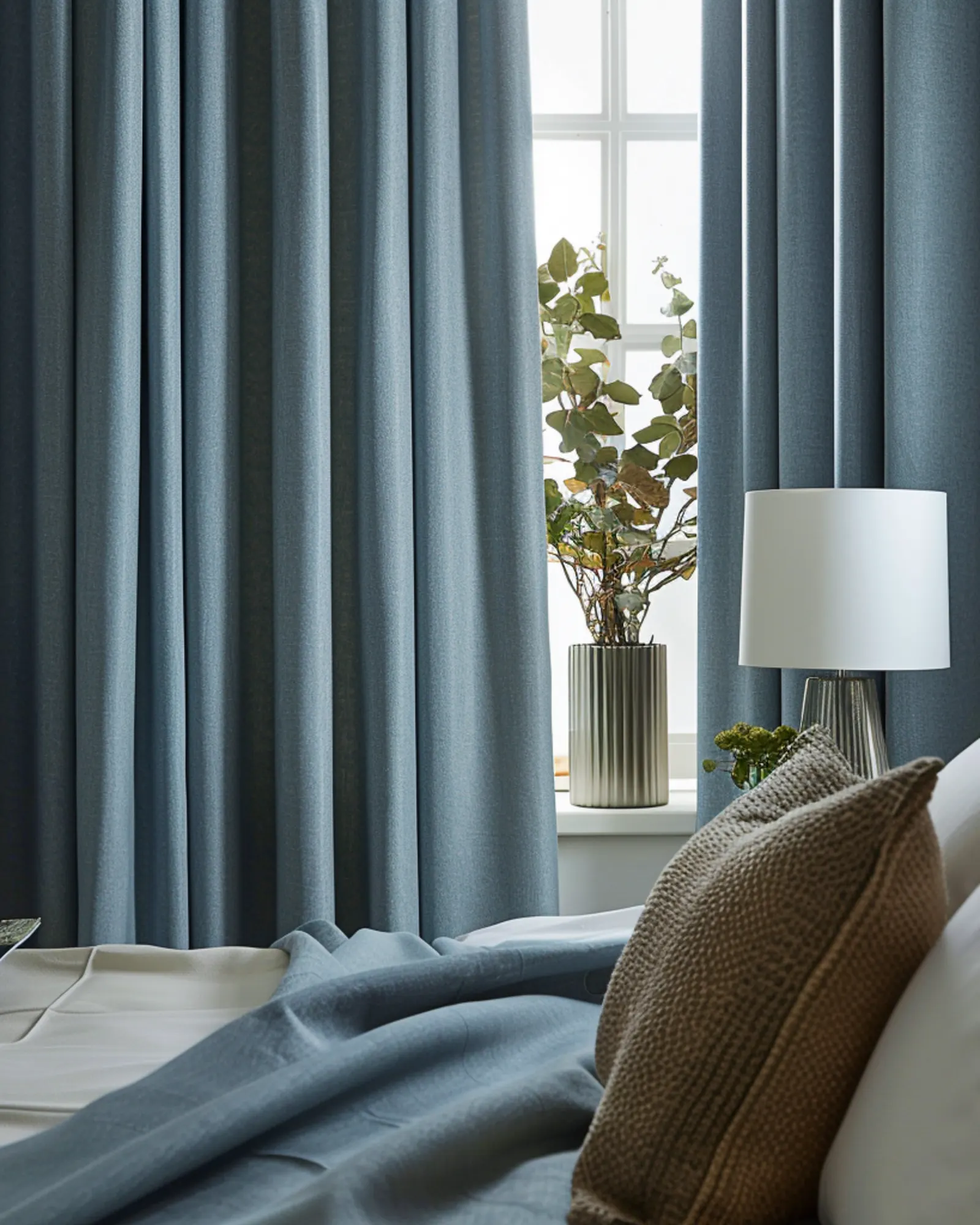 blue bedroom curtains