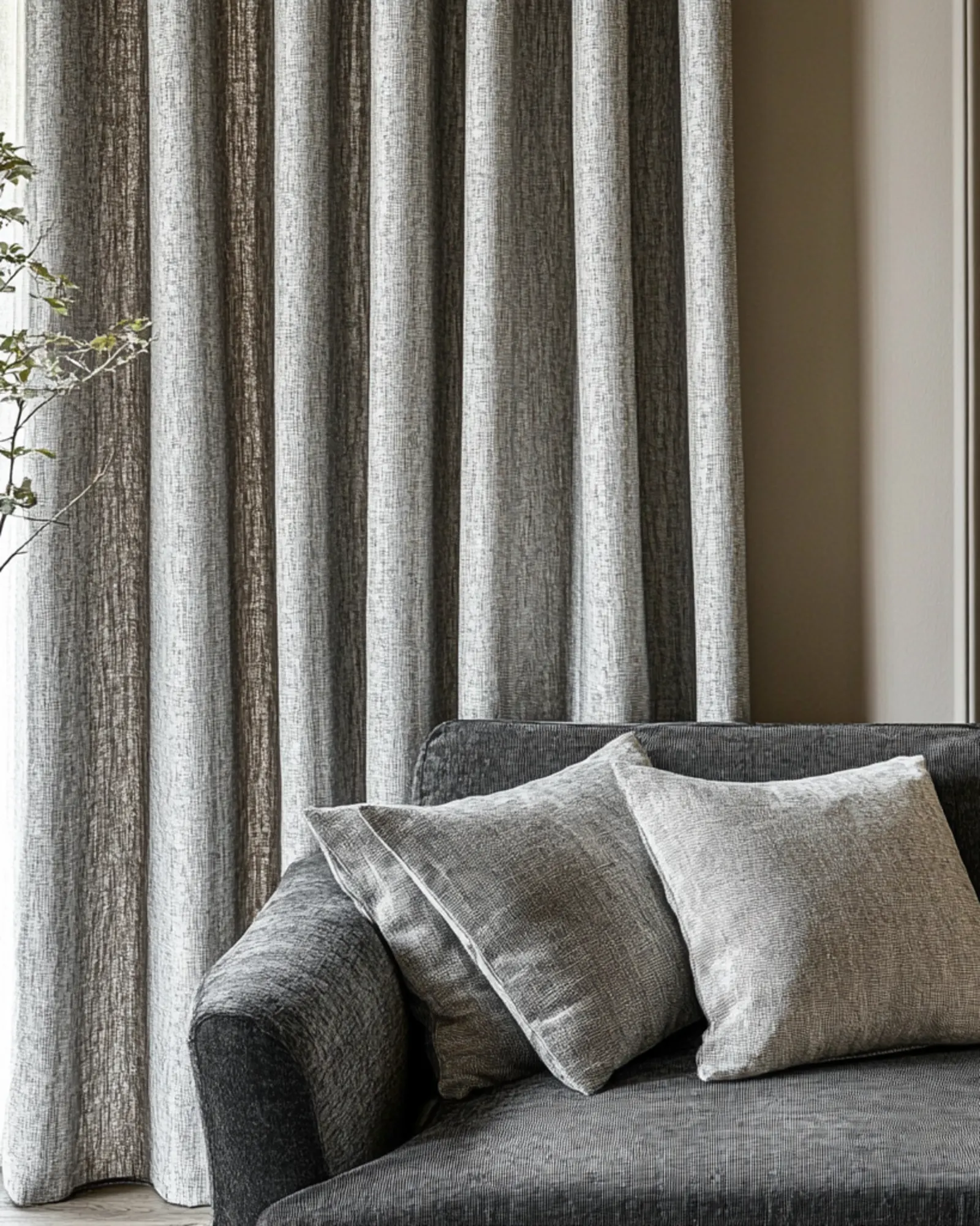 neutral linen and cotton curtains