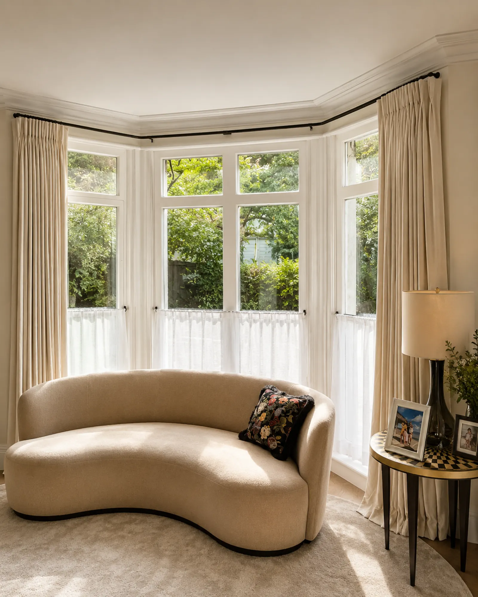 sheer bay window cafe curtains