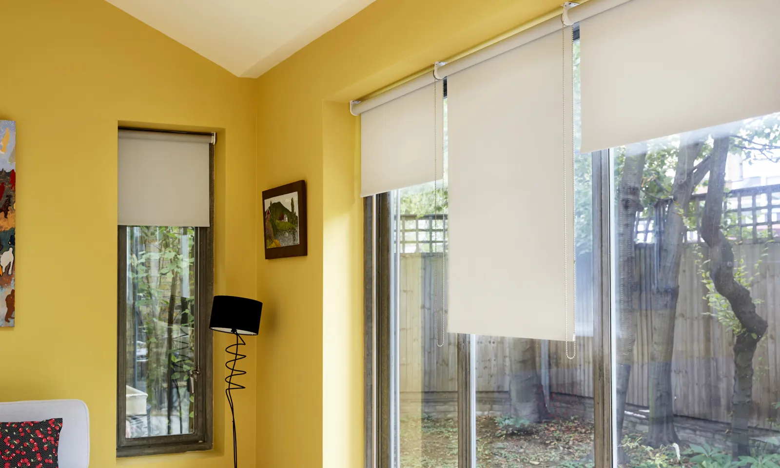 transparent roller blinds living room