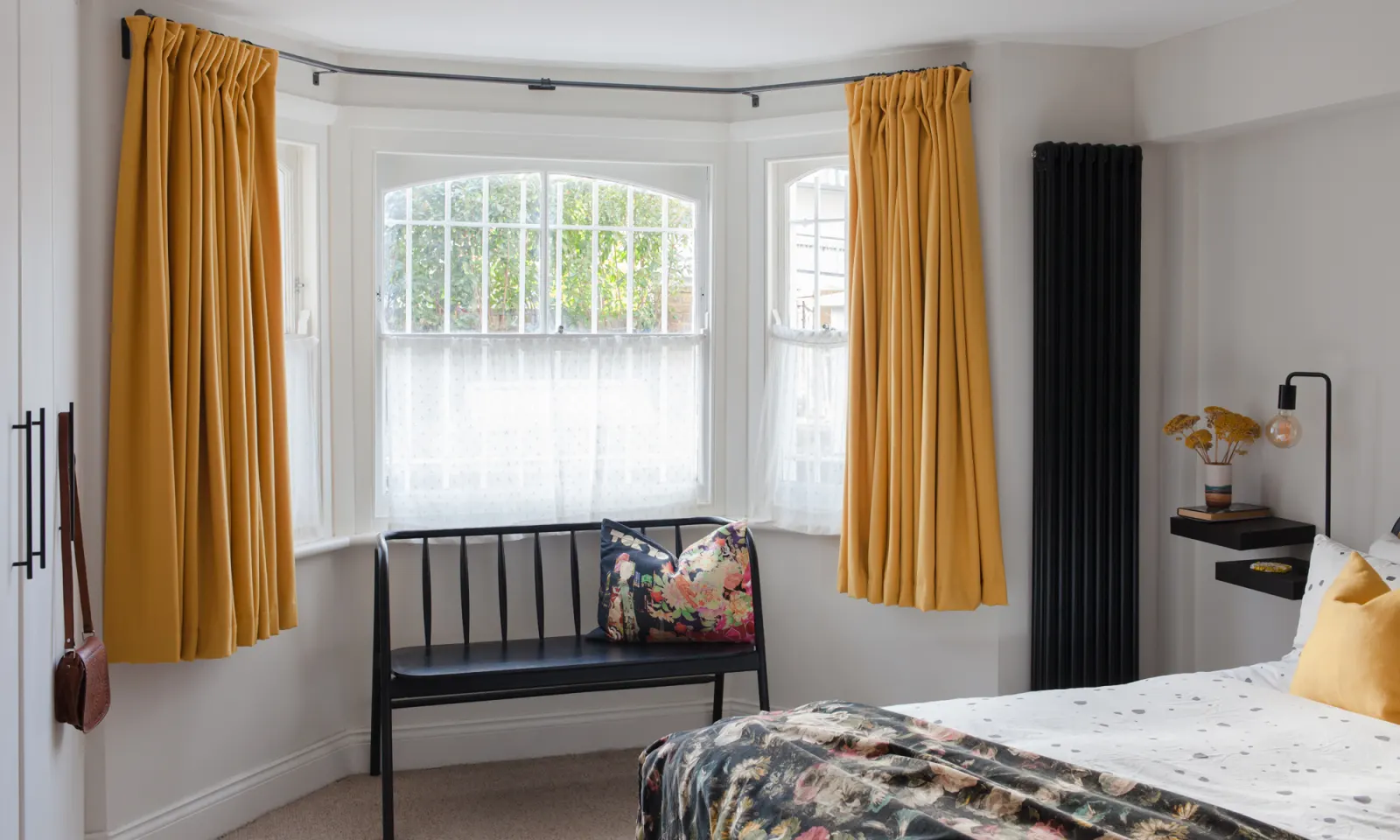 yellow bedroom curtains