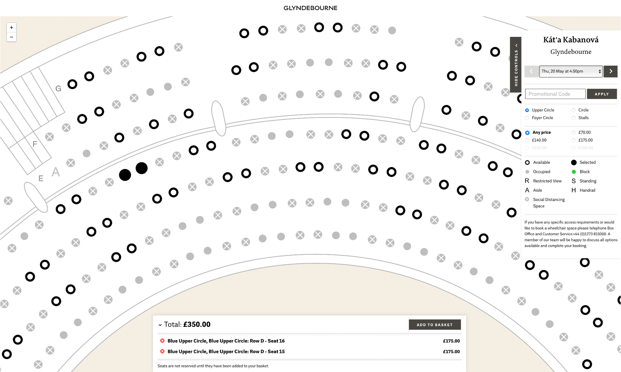 Glyndebourne Seatmap