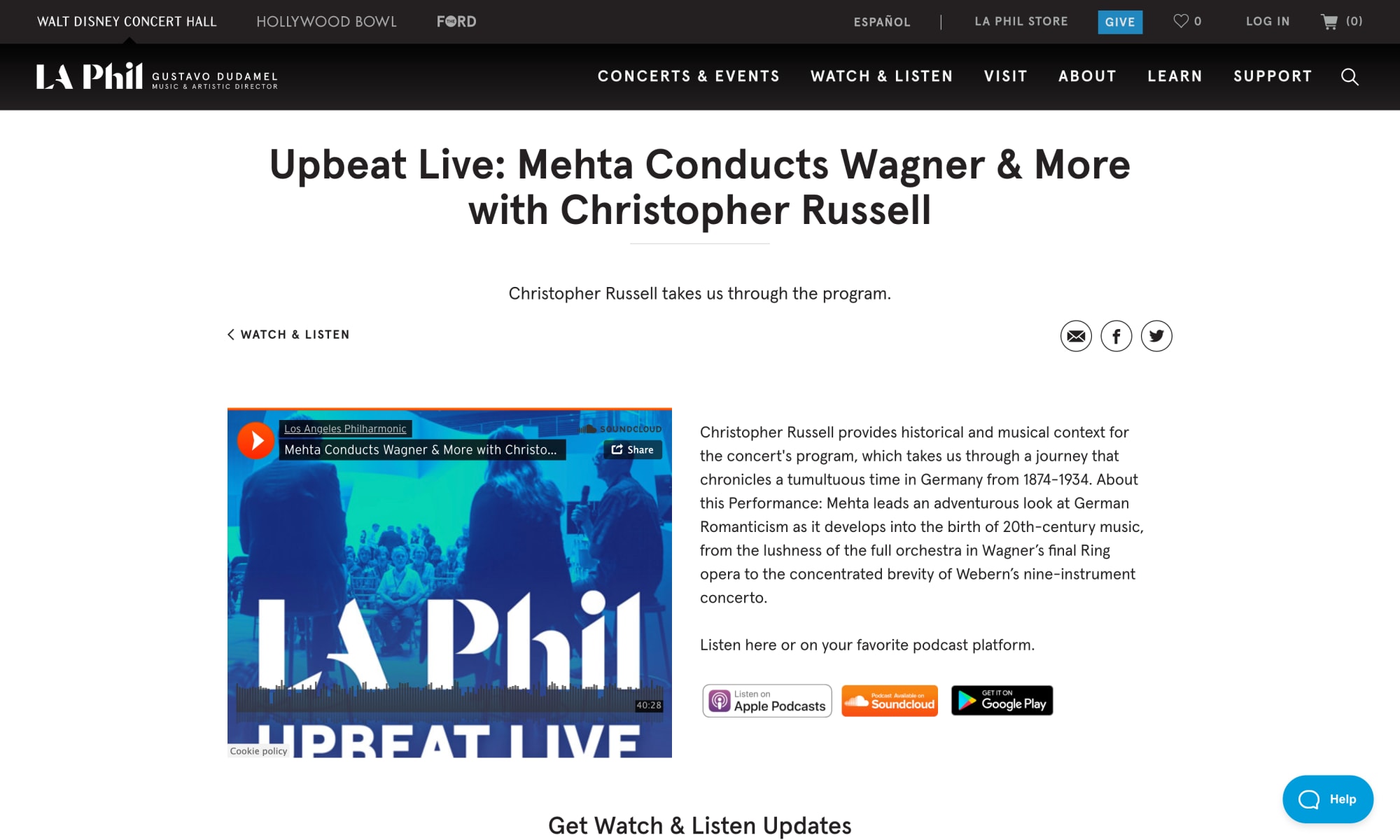 Watch & Listen Soundcloud