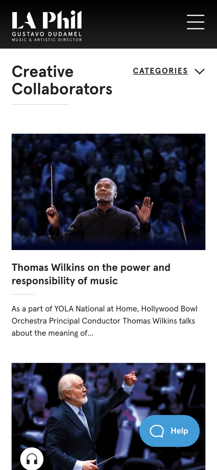 Watch & Listen mobile categories