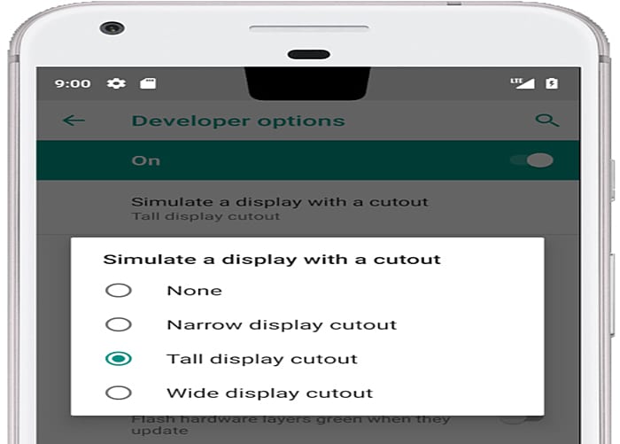 Display cutout support